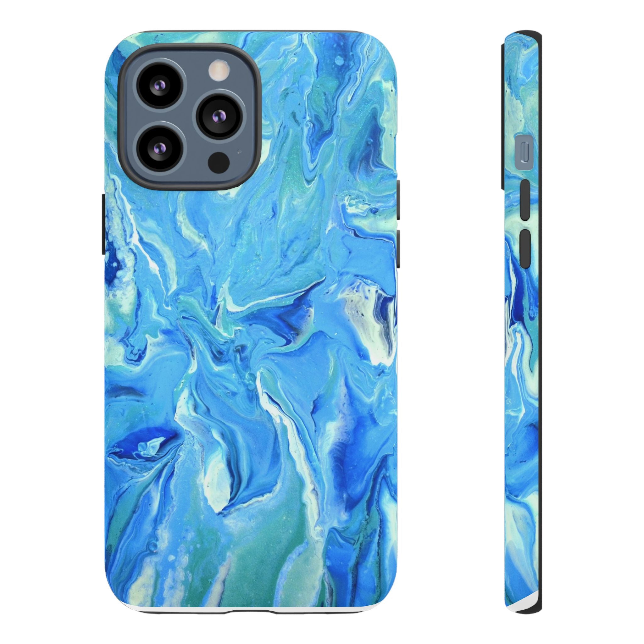 Blue Marble Tough Phone Case — Ocean Swirl Protective iPhone Cover
