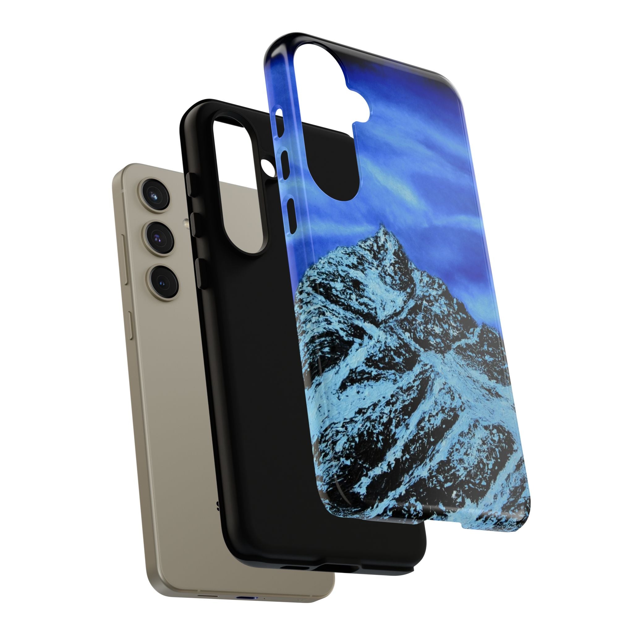 Mountain Peak Blue Tough Phone Case — Rugged Protective iPhone Cover