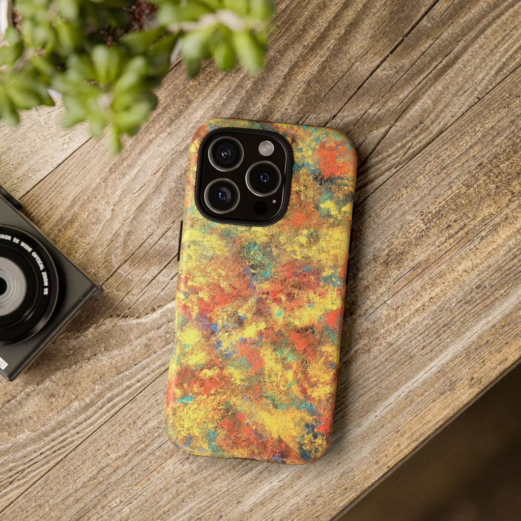 Abstract Autumn Marble Phone Case — Protective iPhone Cover with Warm Fall Colors