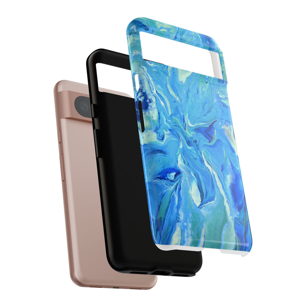 Blue Marble Tough Phone Case — Ocean Swirl Protective iPhone Cover