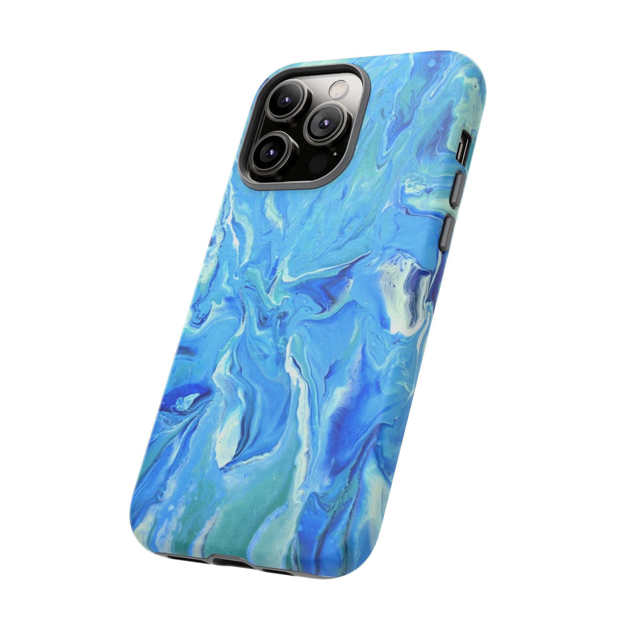 Blue Marble Tough Phone Case — Ocean Swirl Protective iPhone Cover