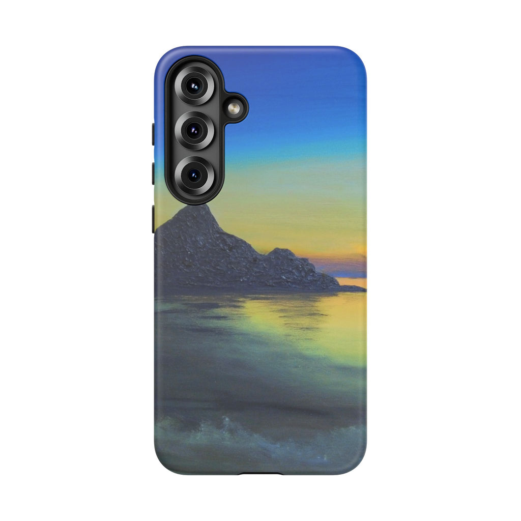 Sunset Cove Phone Case — Durable Protective Tough Case with Tranquil Beach Landscape