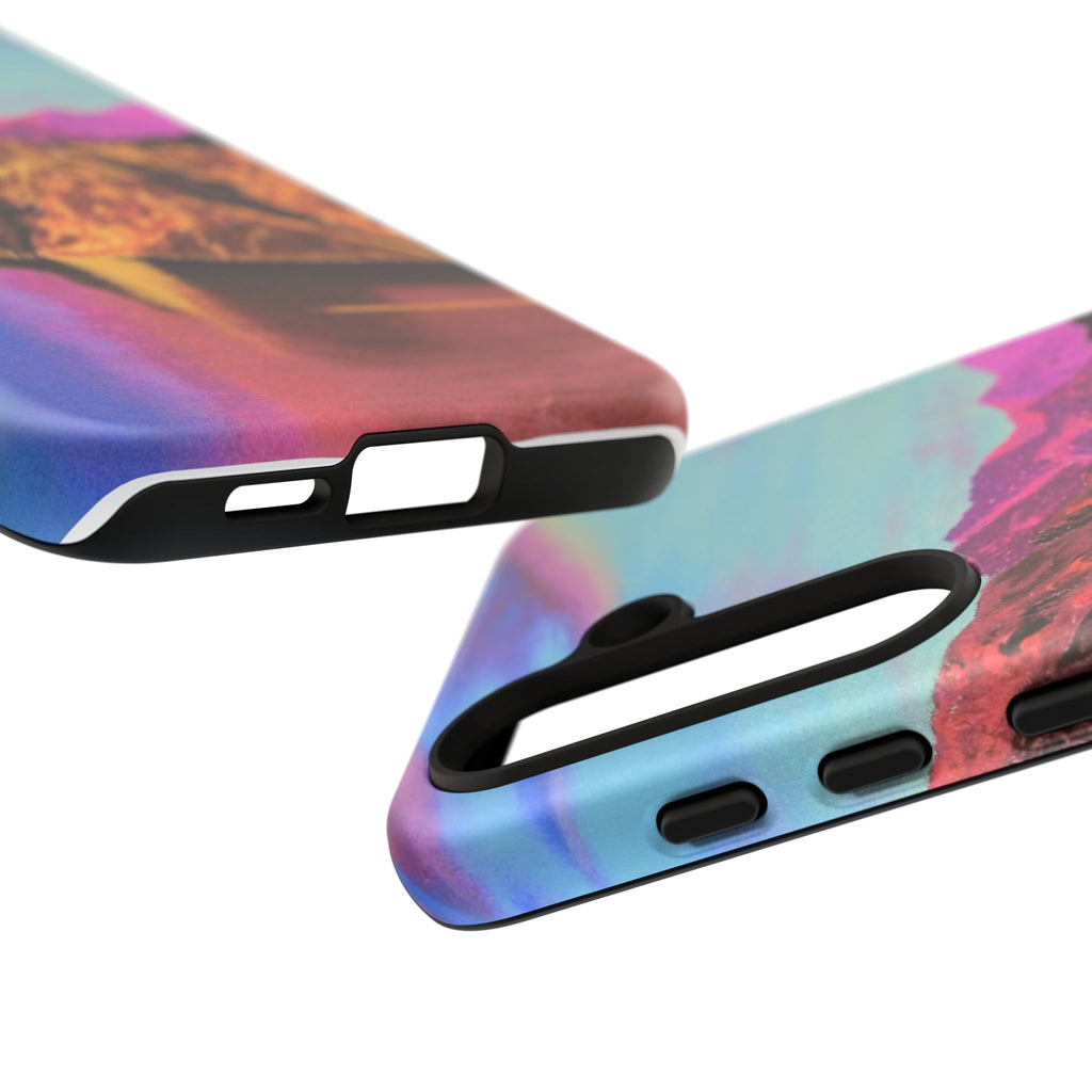 Protective Phone Case — Vibrant Retro Mountain Landscape