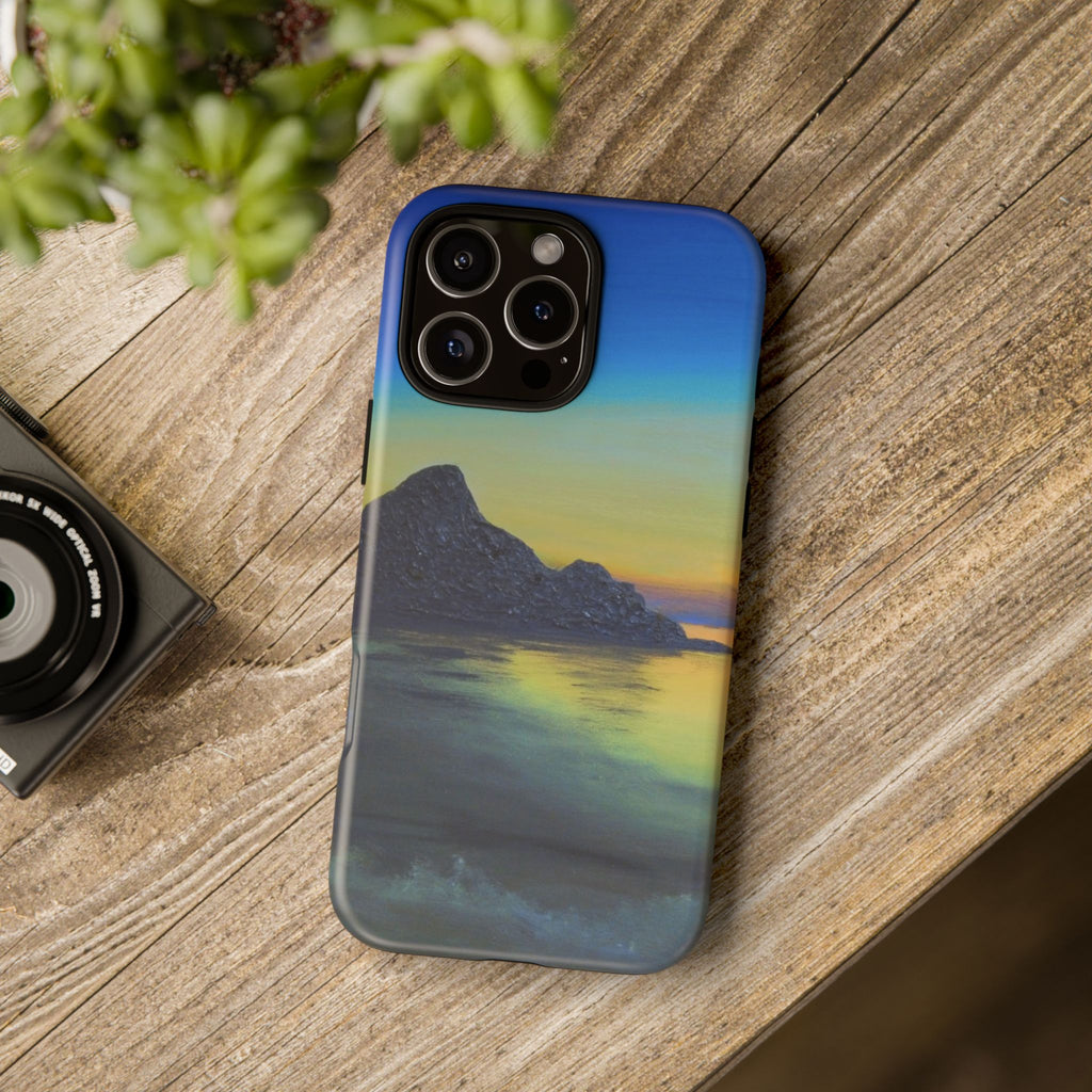 Sunset Cove Phone Case — Durable Protective Tough Case with Tranquil Beach Landscape