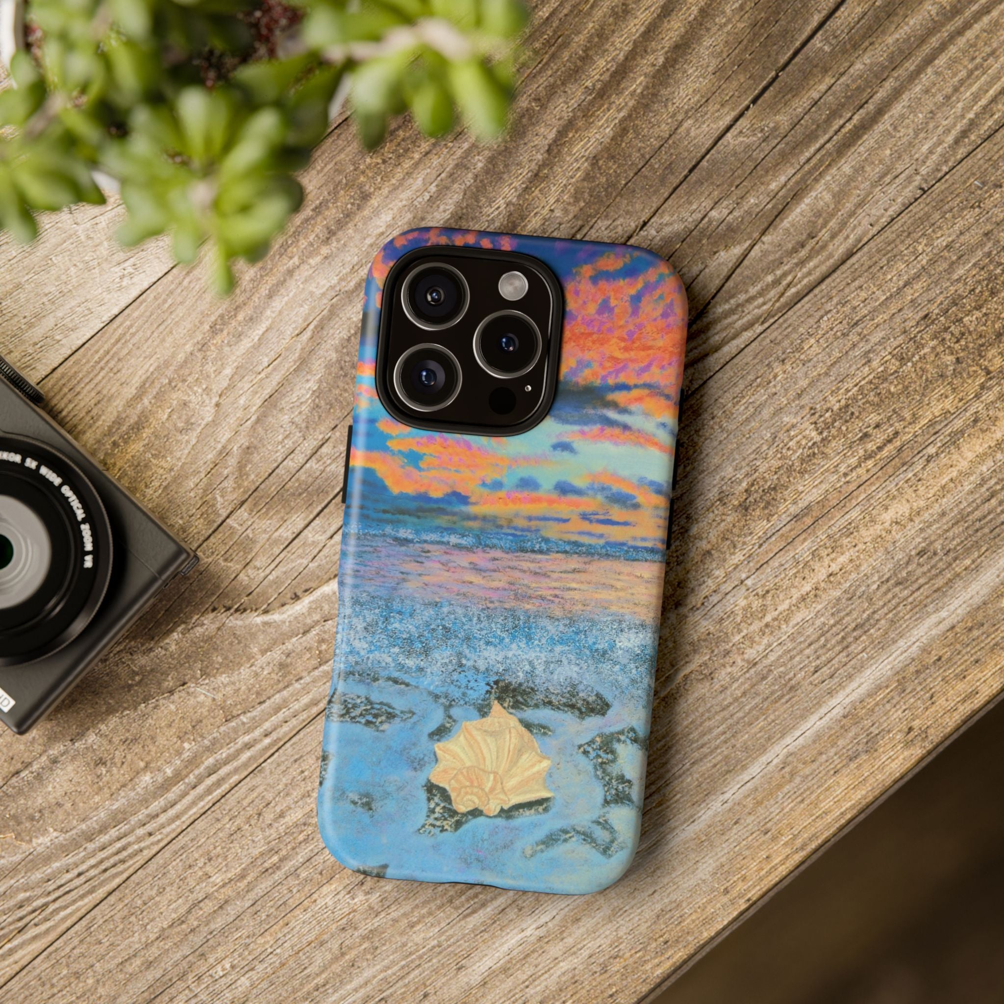 Beach Sunset Phone Case — Tropical Ocean Waves Protective iPhone Cover