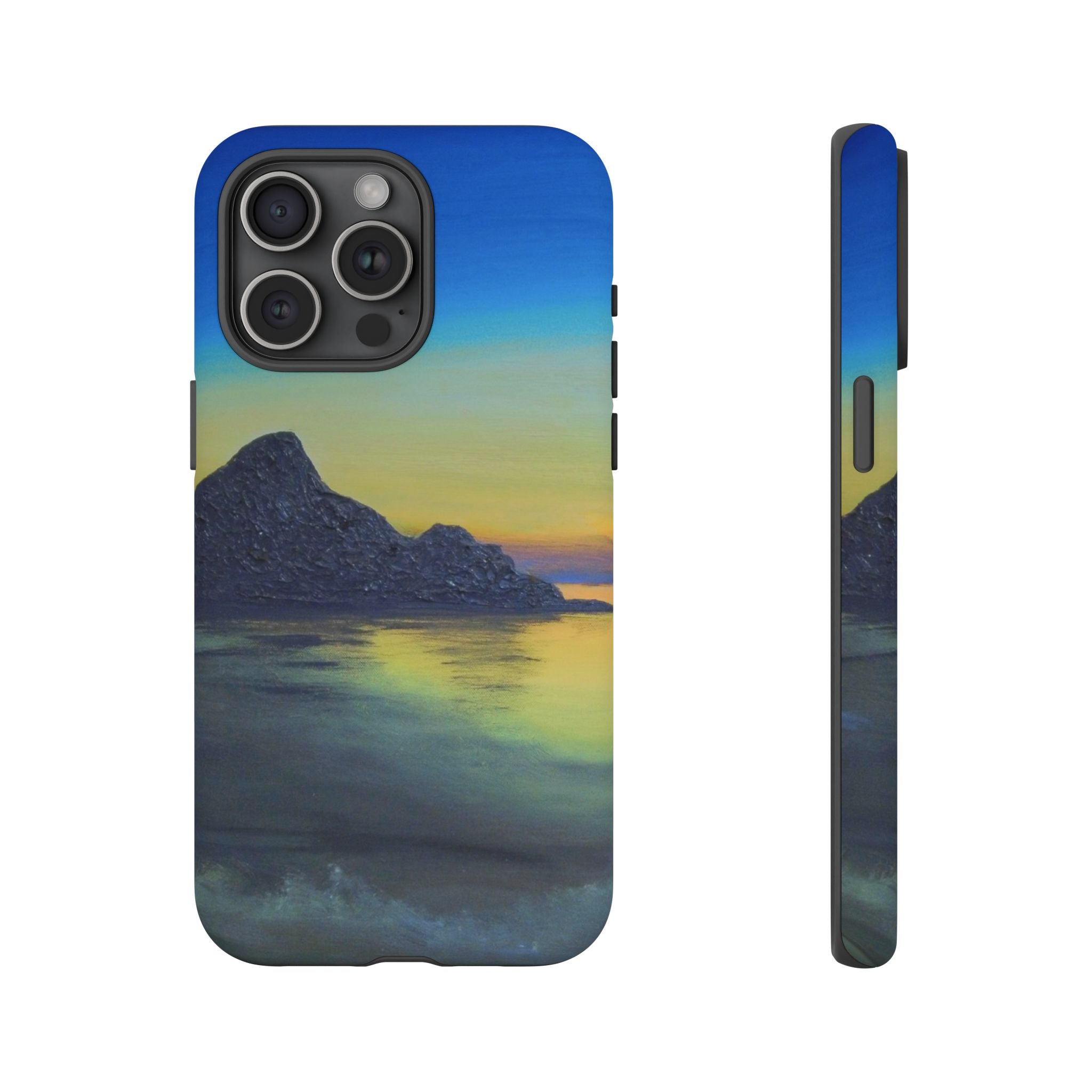 Sunset Cove Phone Case — Durable Protective Tough Case with Tranquil Beach Landscape