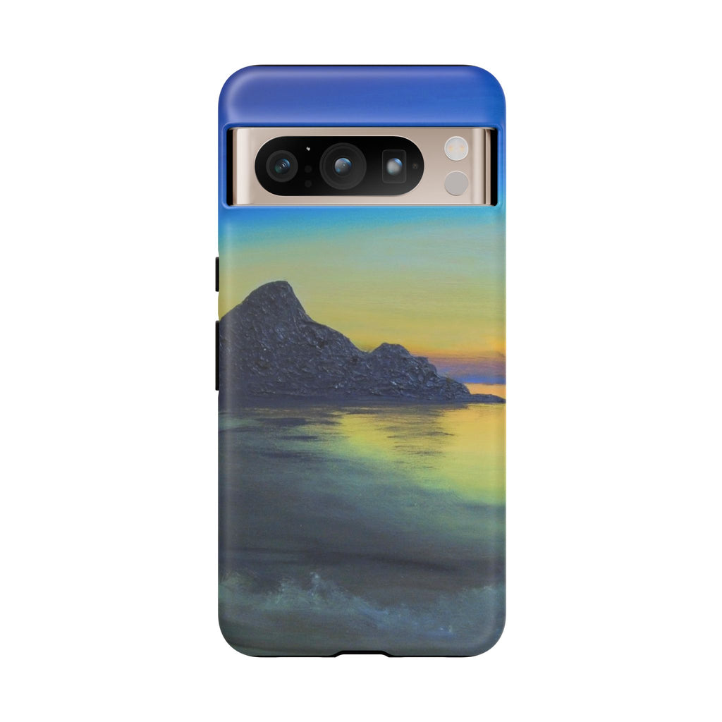 Sunset Cove Phone Case — Durable Protective Tough Case with Tranquil Beach Landscape