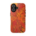 Flame Swirl Tough Phone Case — Abstract Red & Orange Art Protective Cover