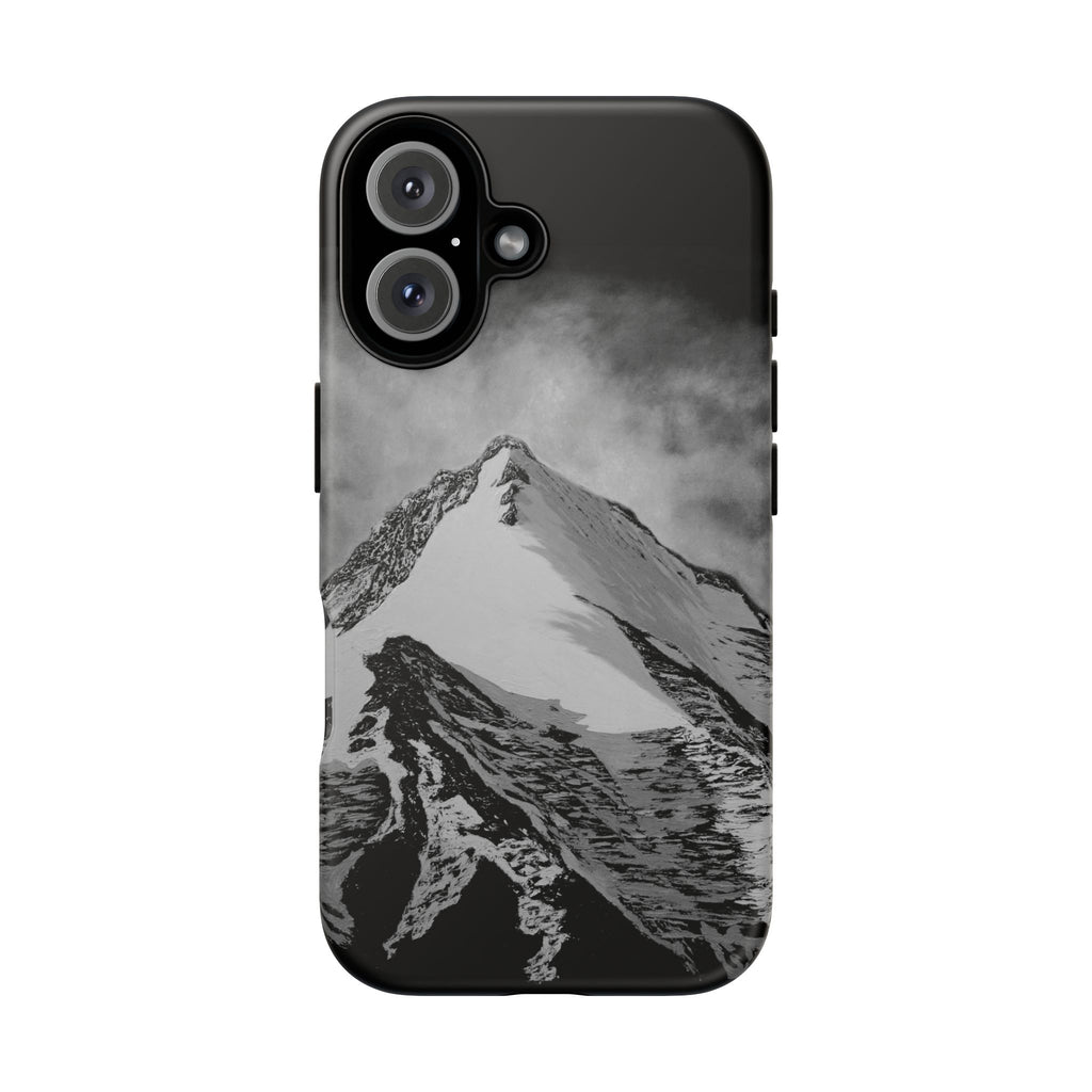 Mountain Peak Phone Case — Black & White Alpine Protective Case