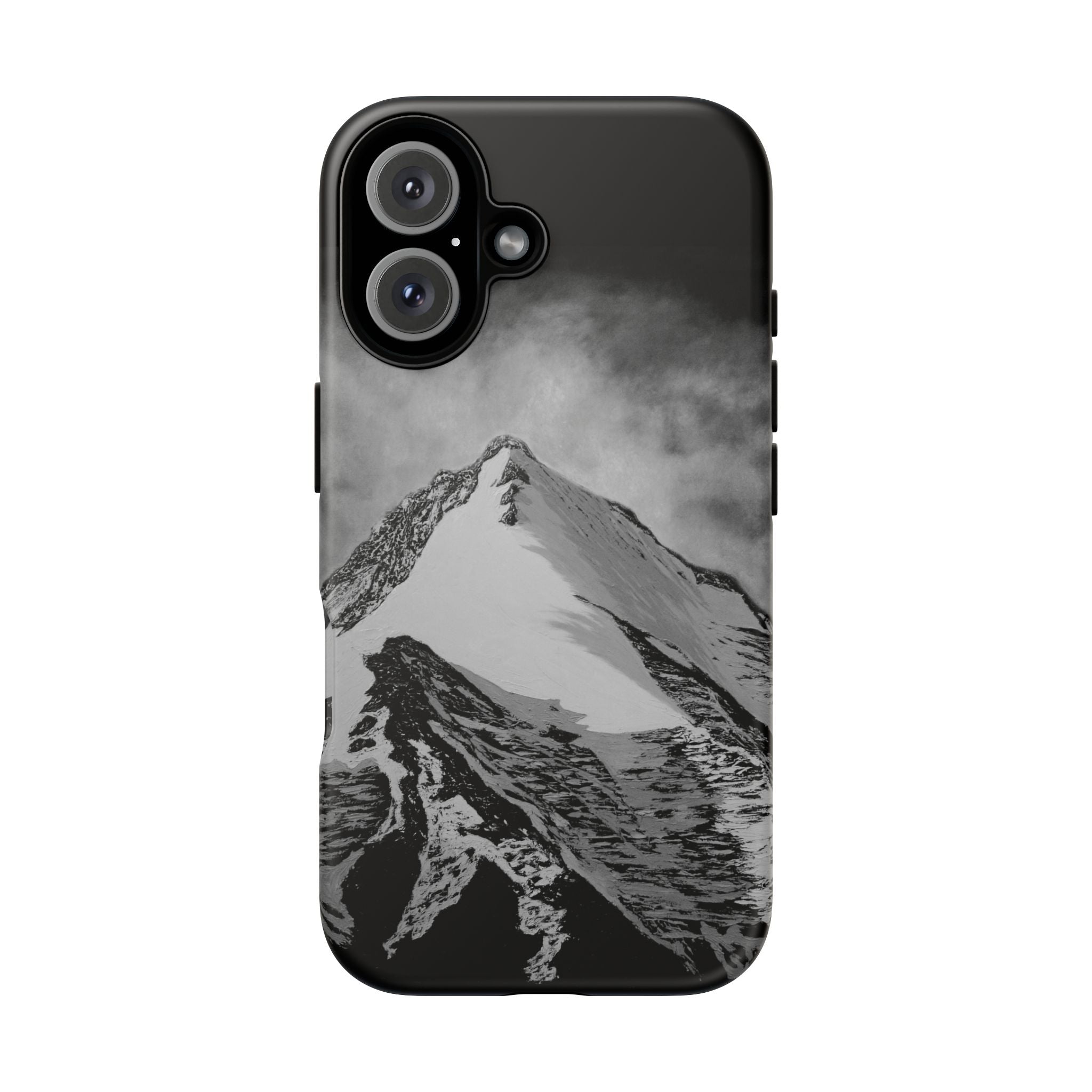Mountain Peak Phone Case — Black & White Alpine Protective Case