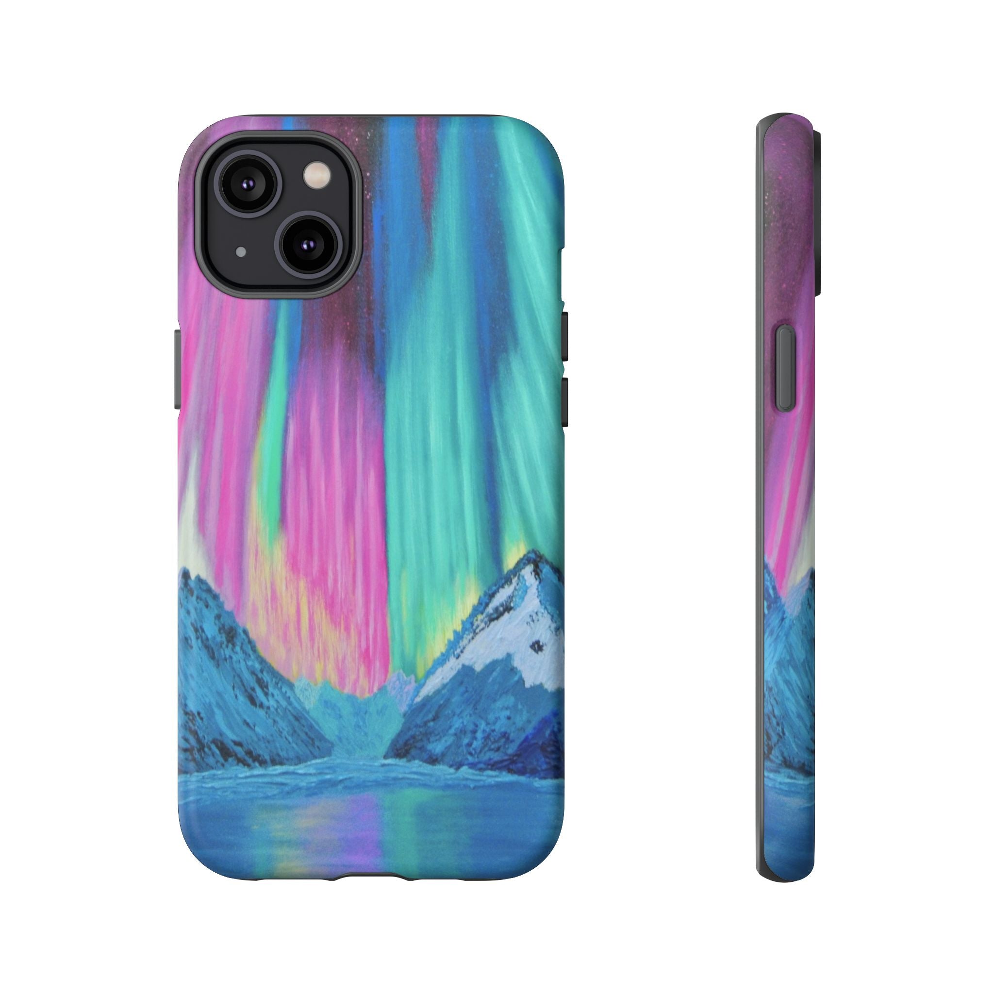 Aurora Mountain Tough Phone Case — Northern Lights Protective iPhone Cover