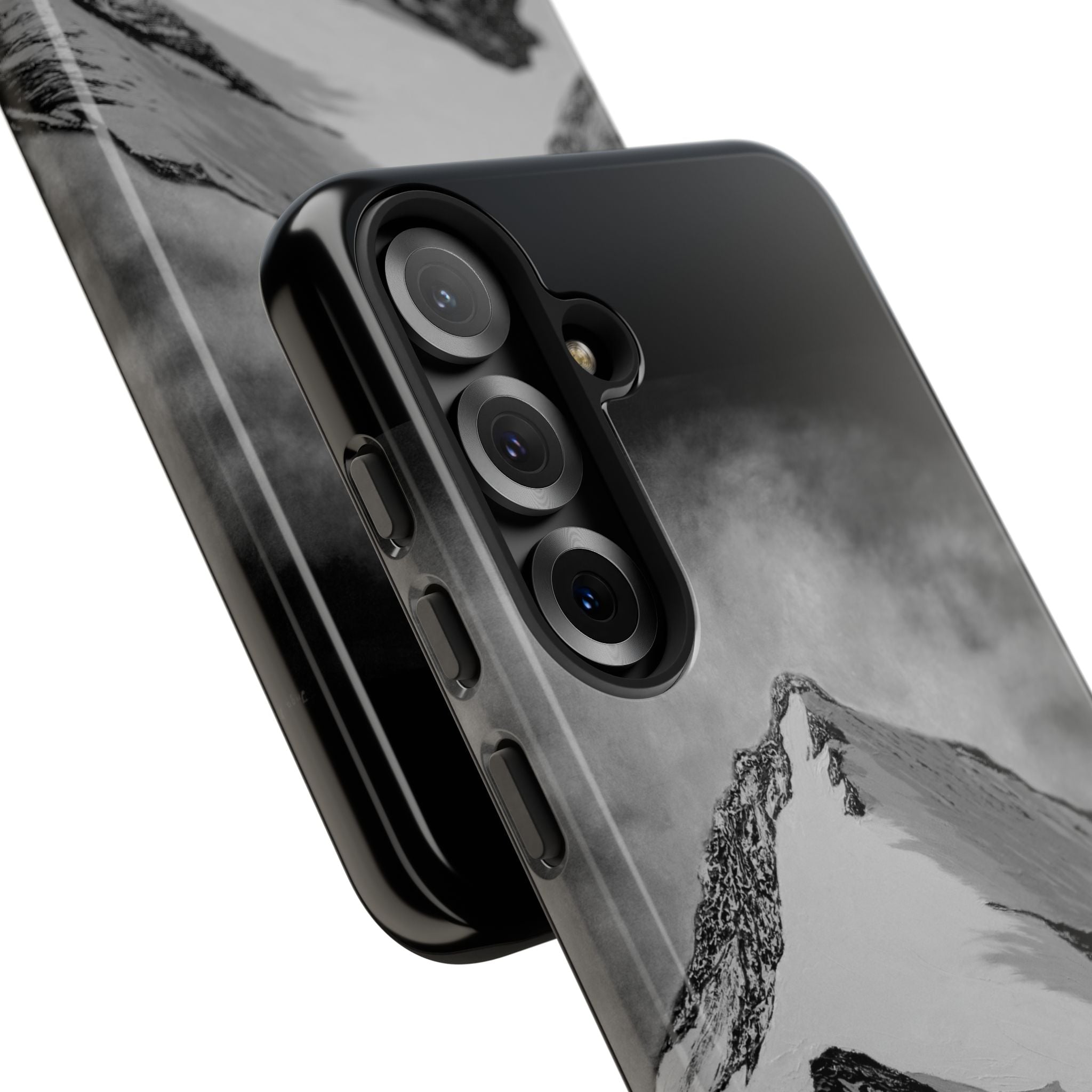 Mountain Peak Phone Case — Black & White Alpine Protective Case