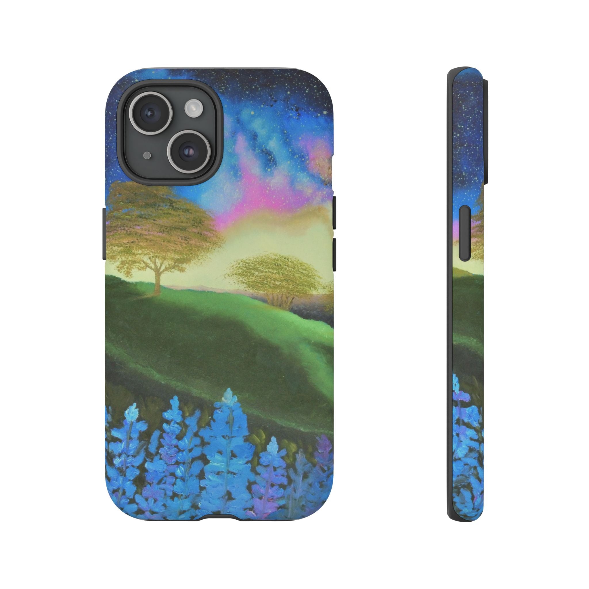 Aurora Nightscape Phone Case — Galaxy Meadow Protective Case