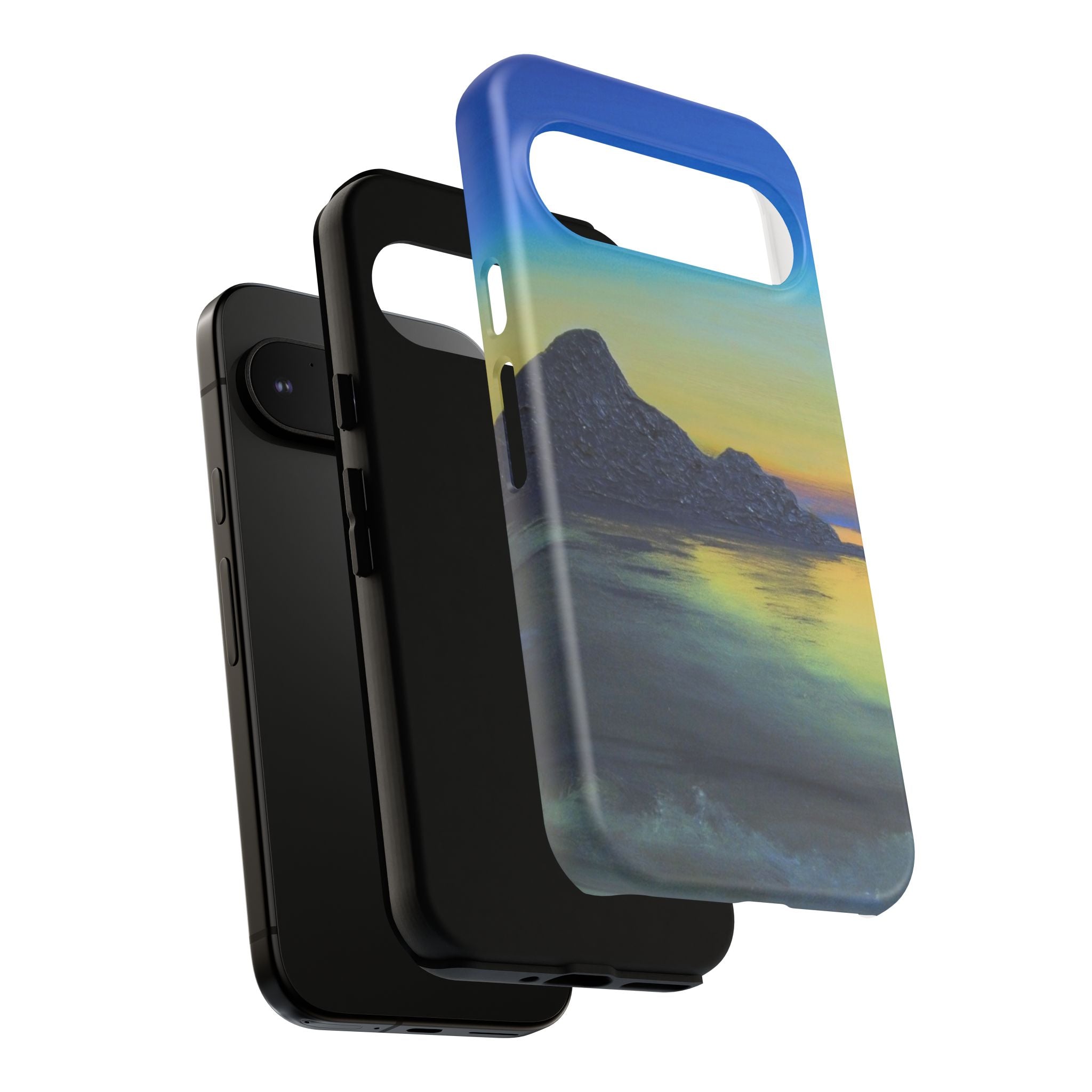 Sunset Cove Phone Case — Durable Protective Tough Case with Tranquil Beach Landscape