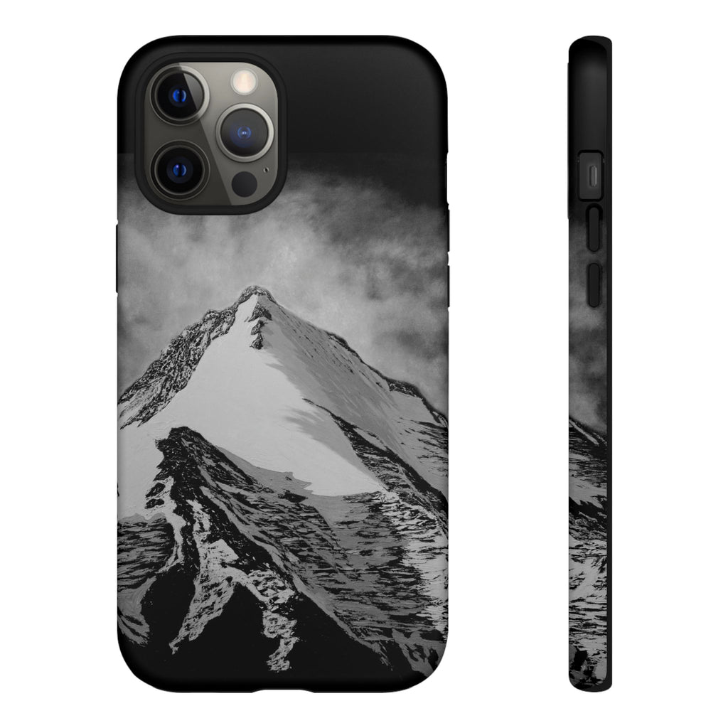 Mountain Peak Phone Case — Black & White Alpine Protective Case