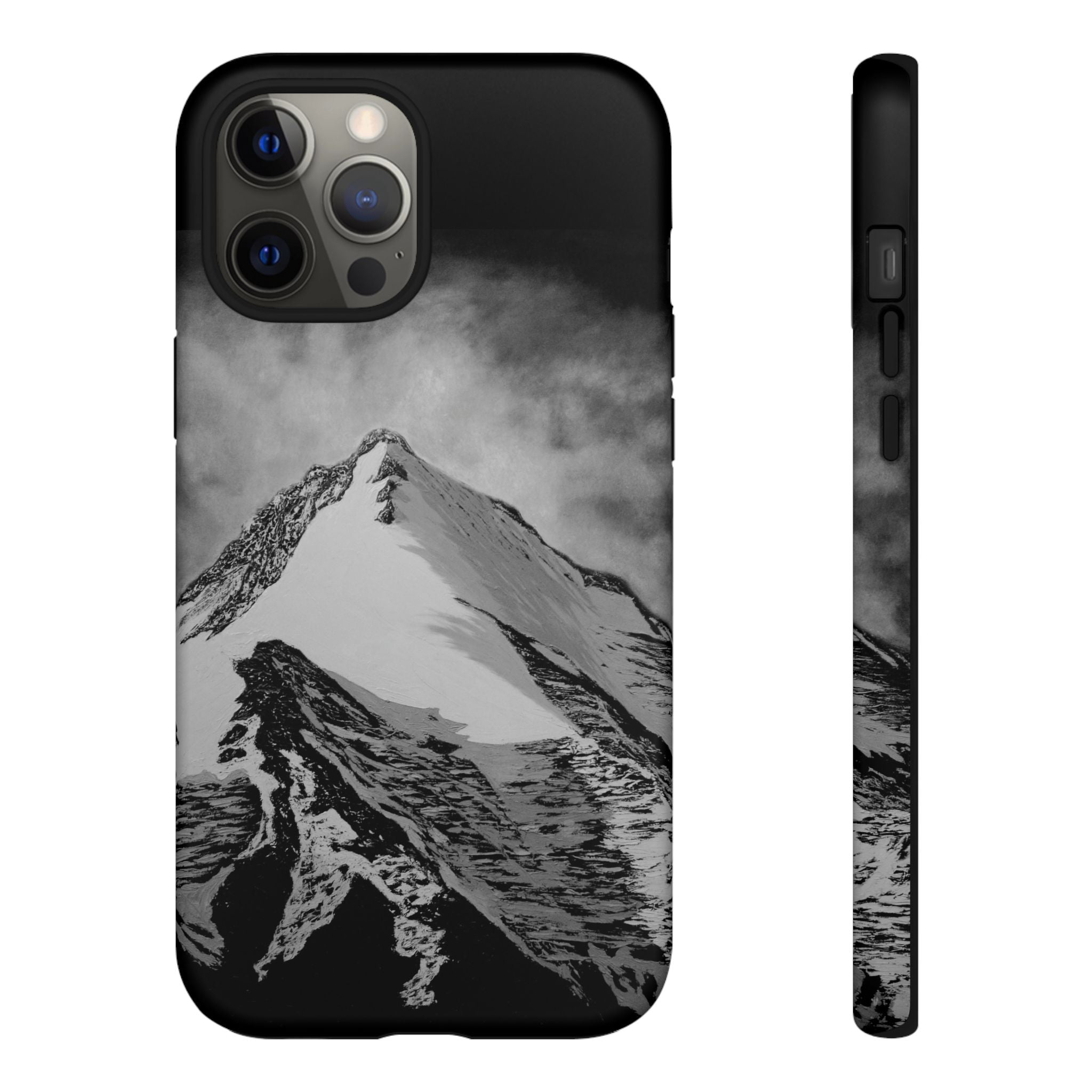 Mountain Peak Phone Case — Black & White Alpine Protective Case