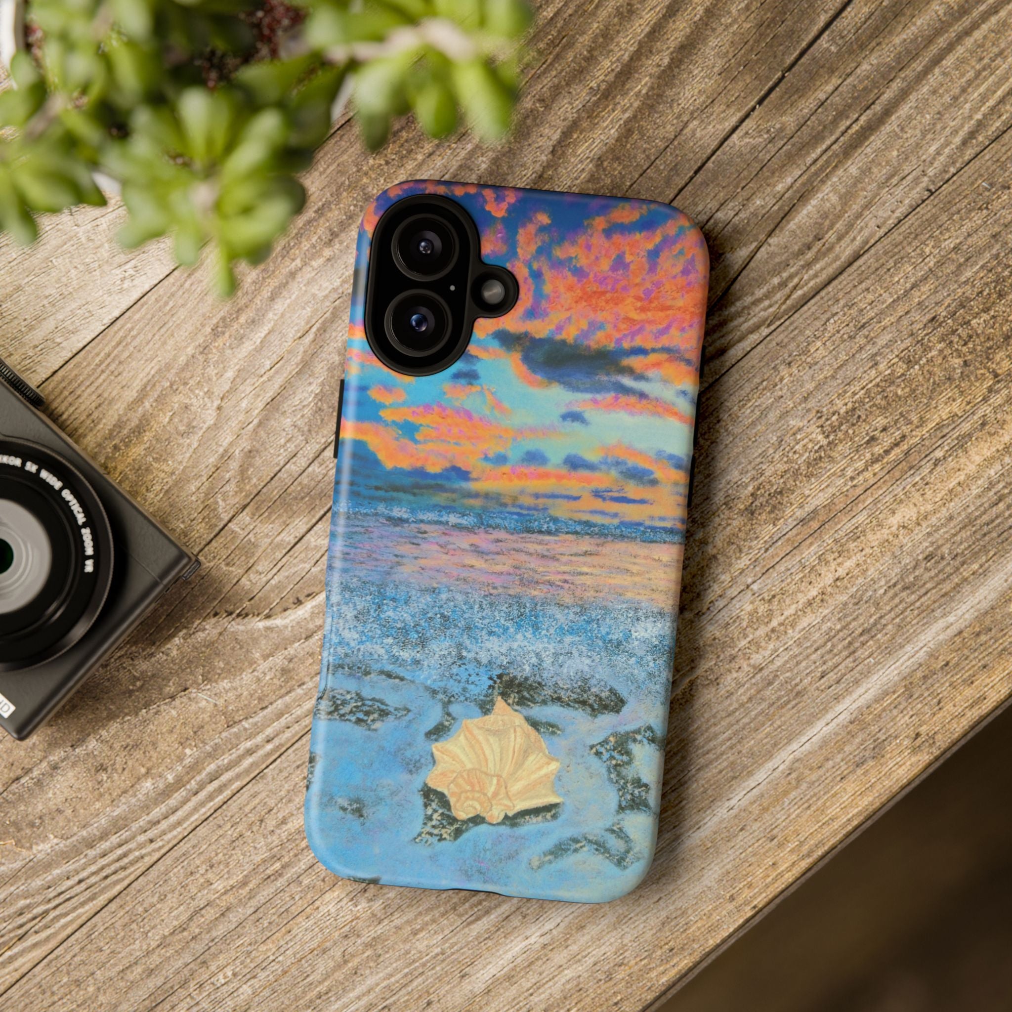 Beach Sunset Phone Case — Tropical Ocean Waves Protective iPhone Cover