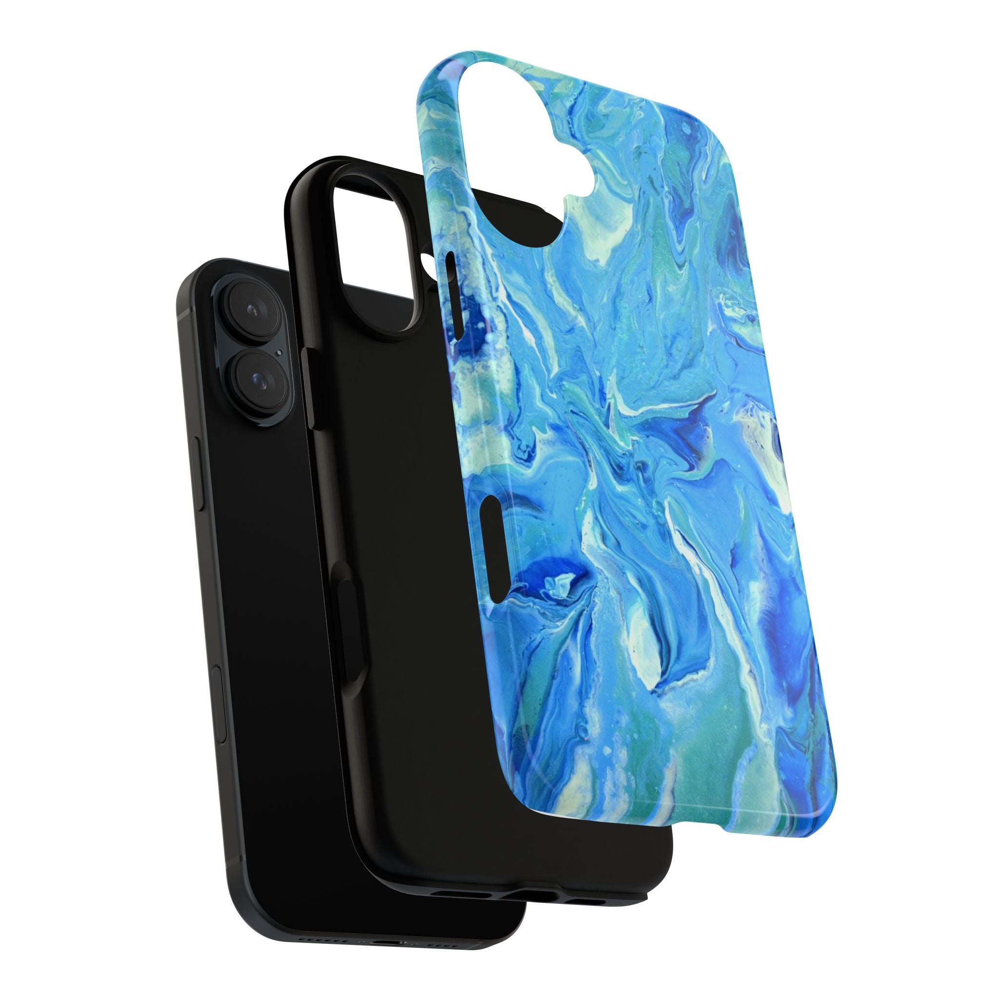 Blue Marble Tough Phone Case — Ocean Swirl Protective iPhone Cover