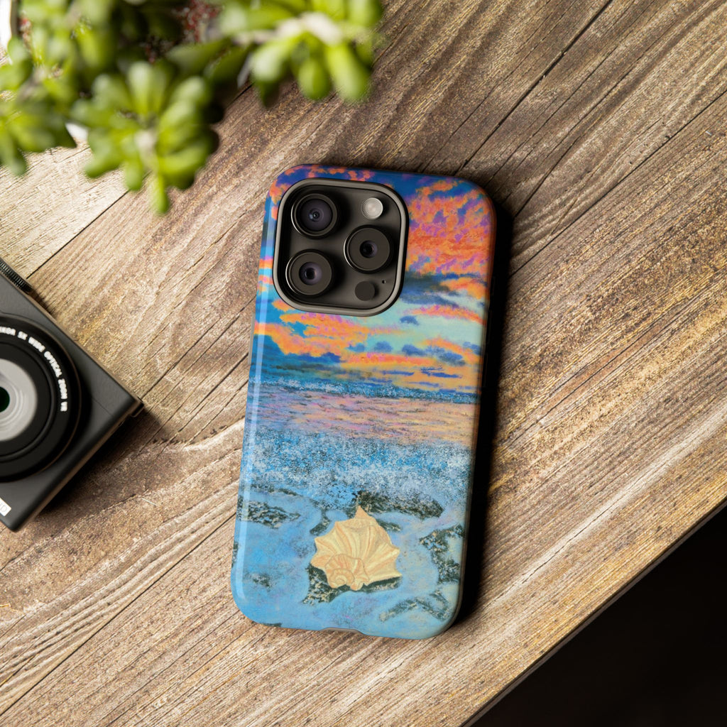 Beach Sunset Phone Case — Tropical Ocean Waves Protective iPhone Cover