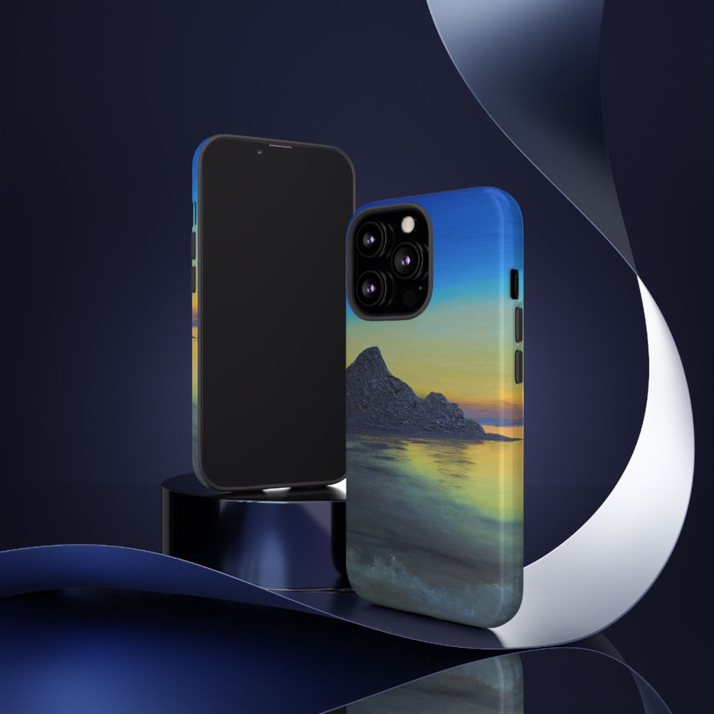 Sunset Cove Phone Case — Durable Protective Tough Case with Tranquil Beach Landscape