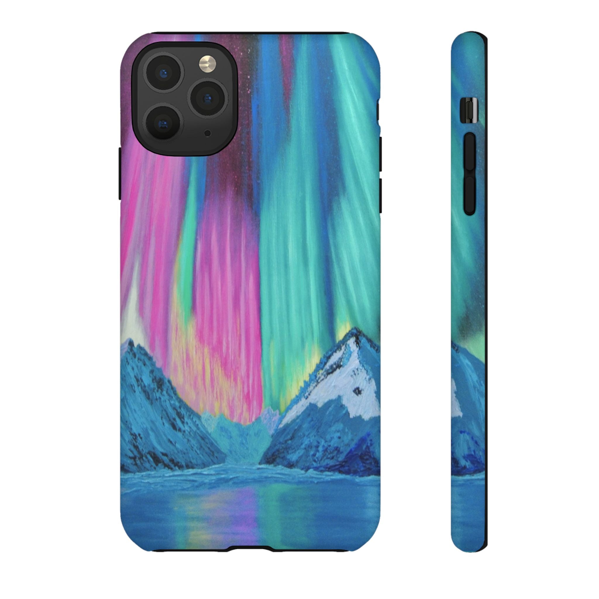 Aurora Mountain Tough Phone Case — Northern Lights Protective iPhone Cover