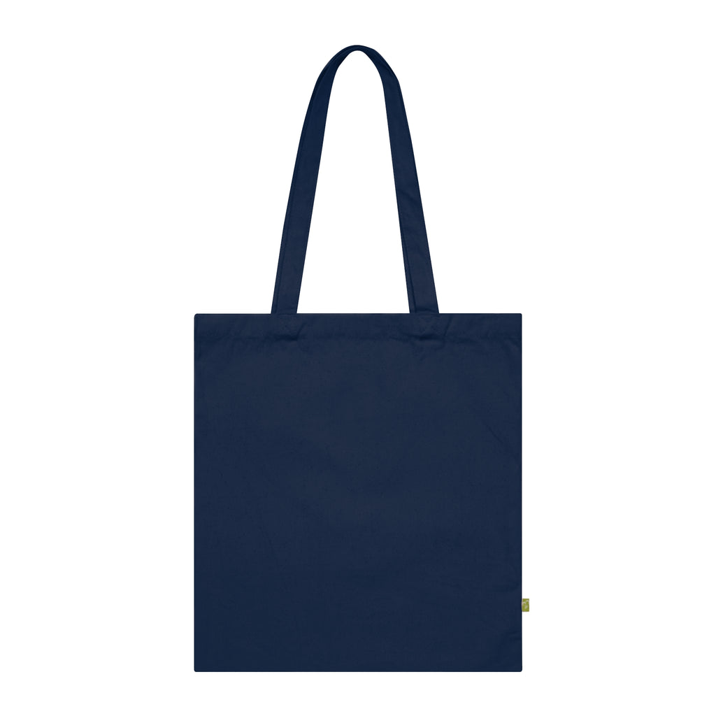 Navy Sunset Seascape Tote Bag — Organic Cotton Beach Market Bag