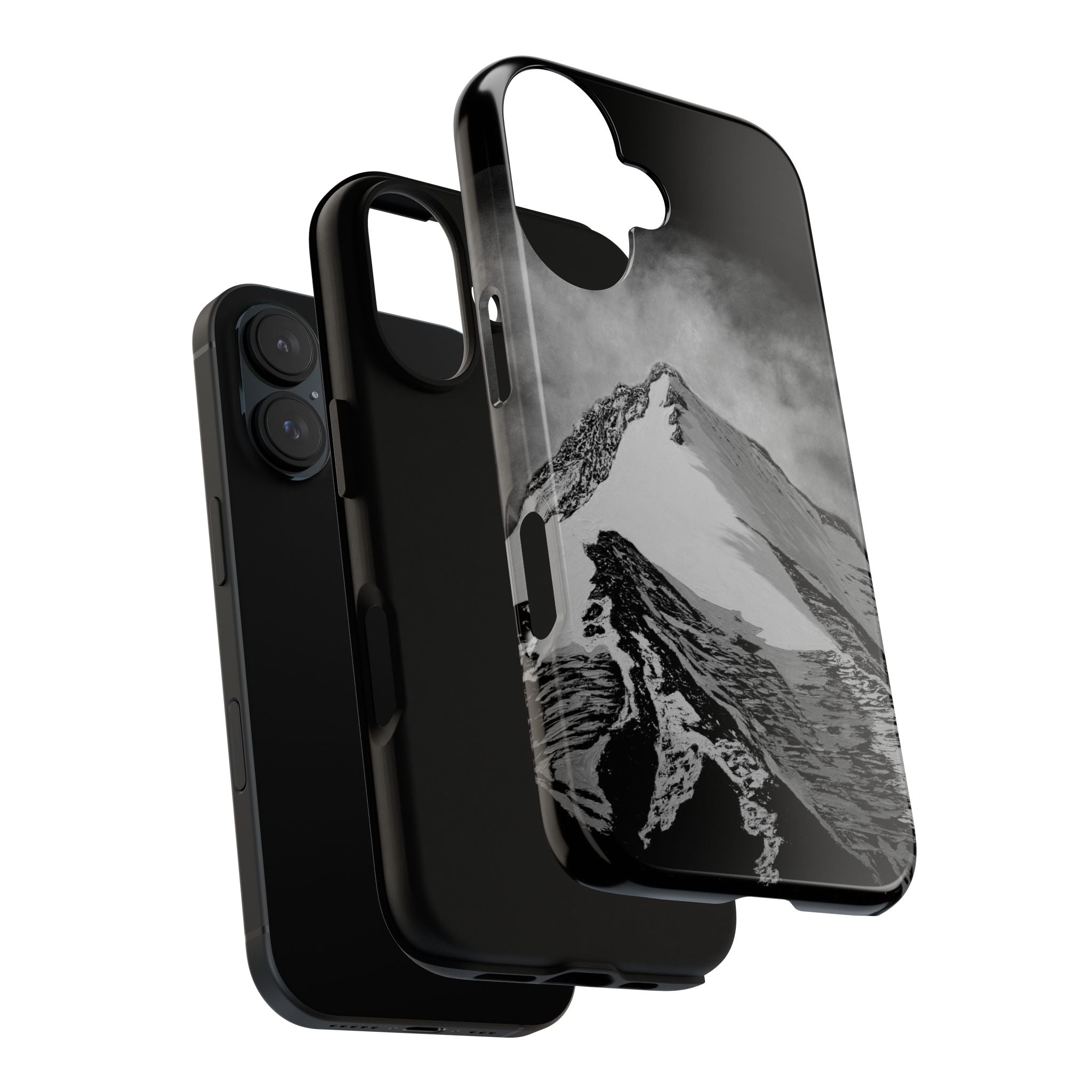 Mountain Peak Phone Case — Black & White Alpine Protective Case