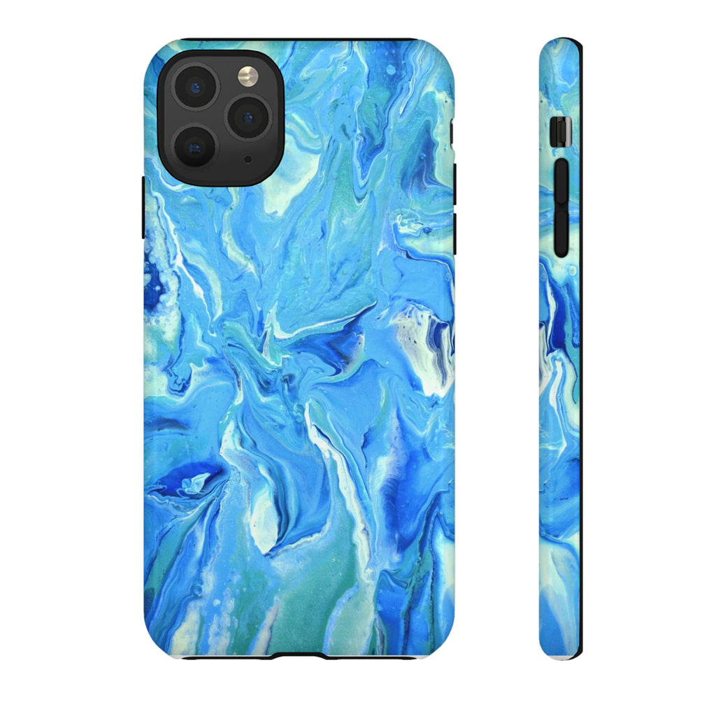 Blue Marble Tough Phone Case — Ocean Swirl Protective iPhone Cover