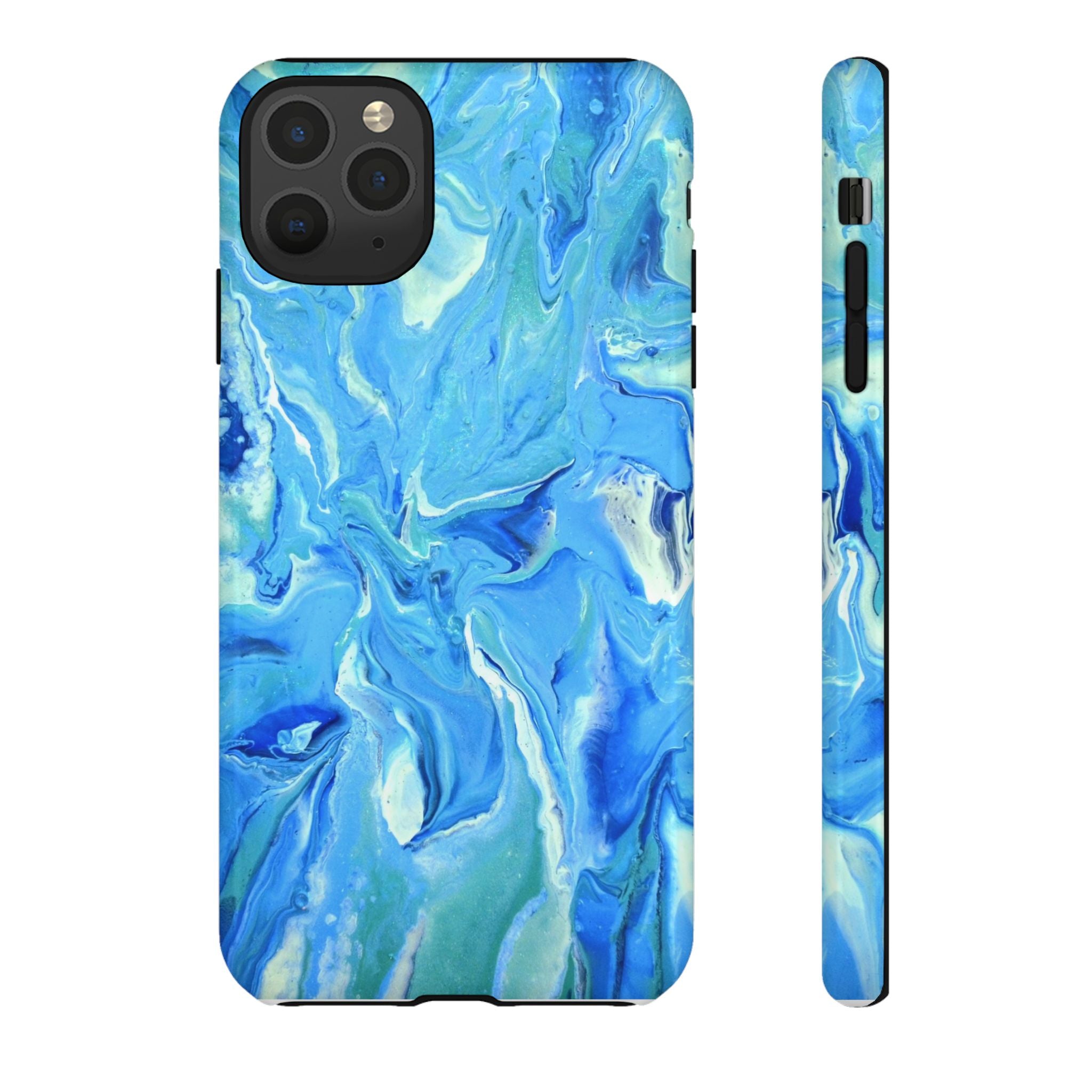 Blue Marble Tough Phone Case — Ocean Swirl Protective iPhone Cover