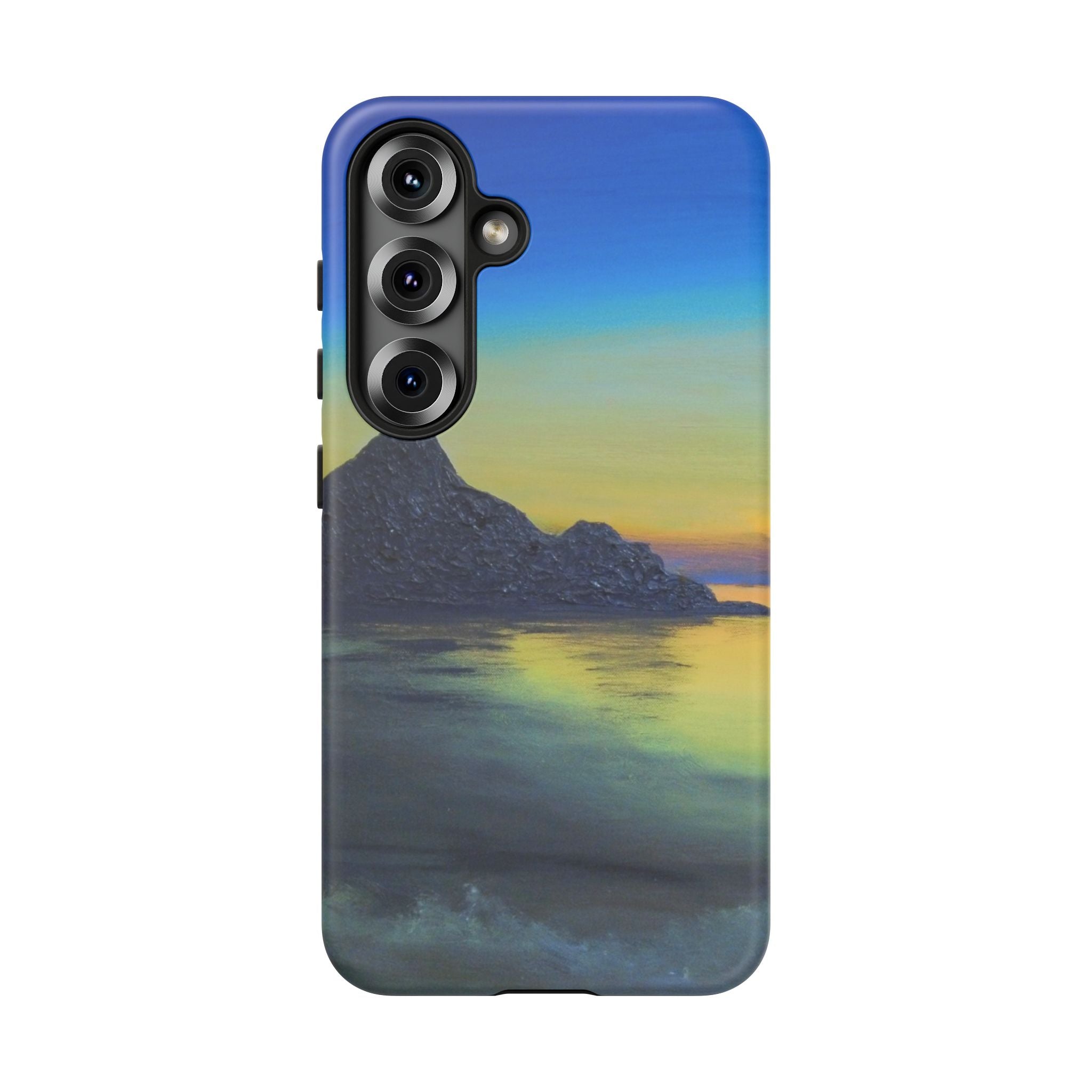 Sunset Cove Phone Case — Durable Protective Tough Case with Tranquil Beach Landscape
