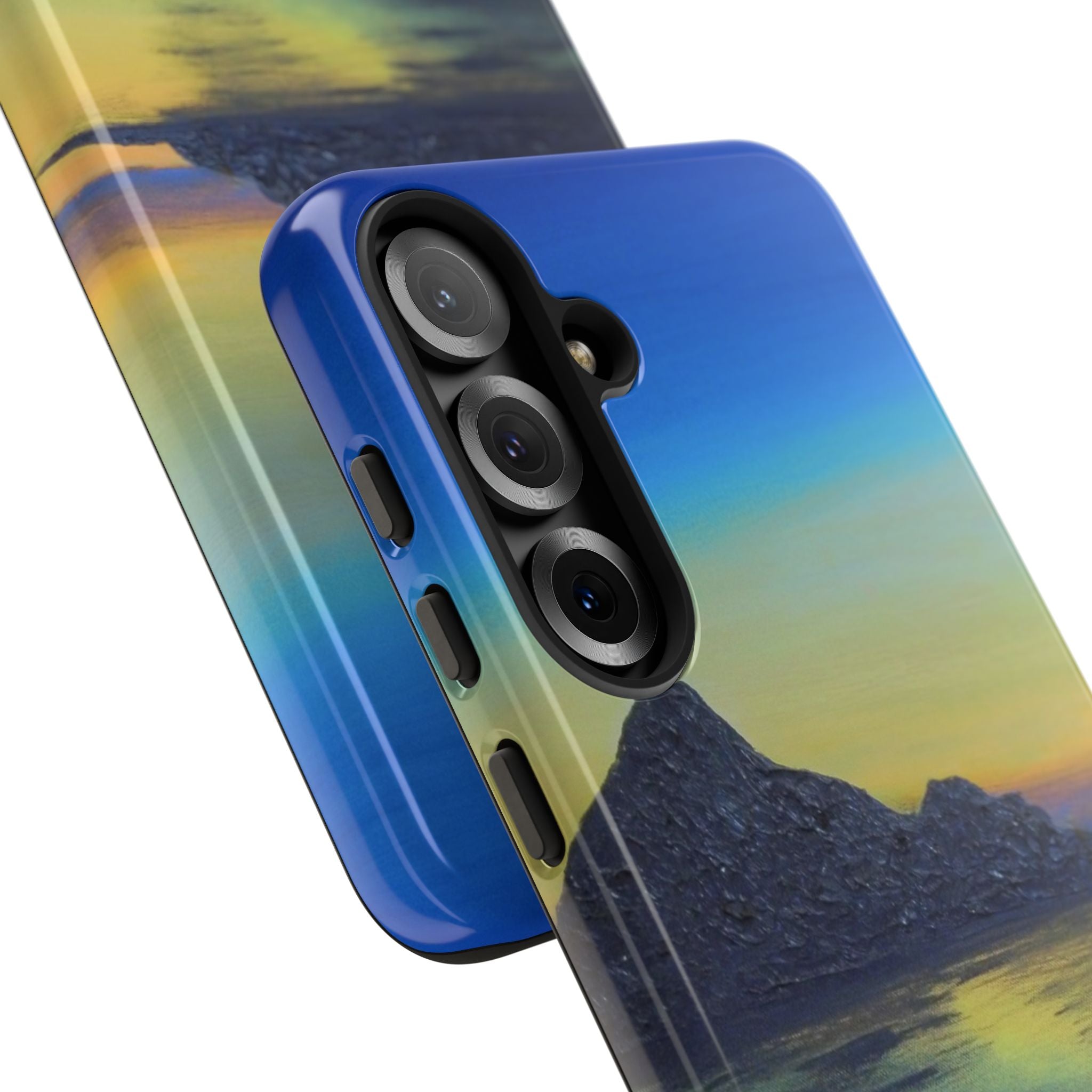 Sunset Cove Phone Case — Durable Protective Tough Case with Tranquil Beach Landscape