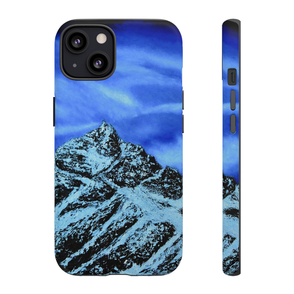Mountain Peak Blue Tough Phone Case — Rugged Protective iPhone Cover