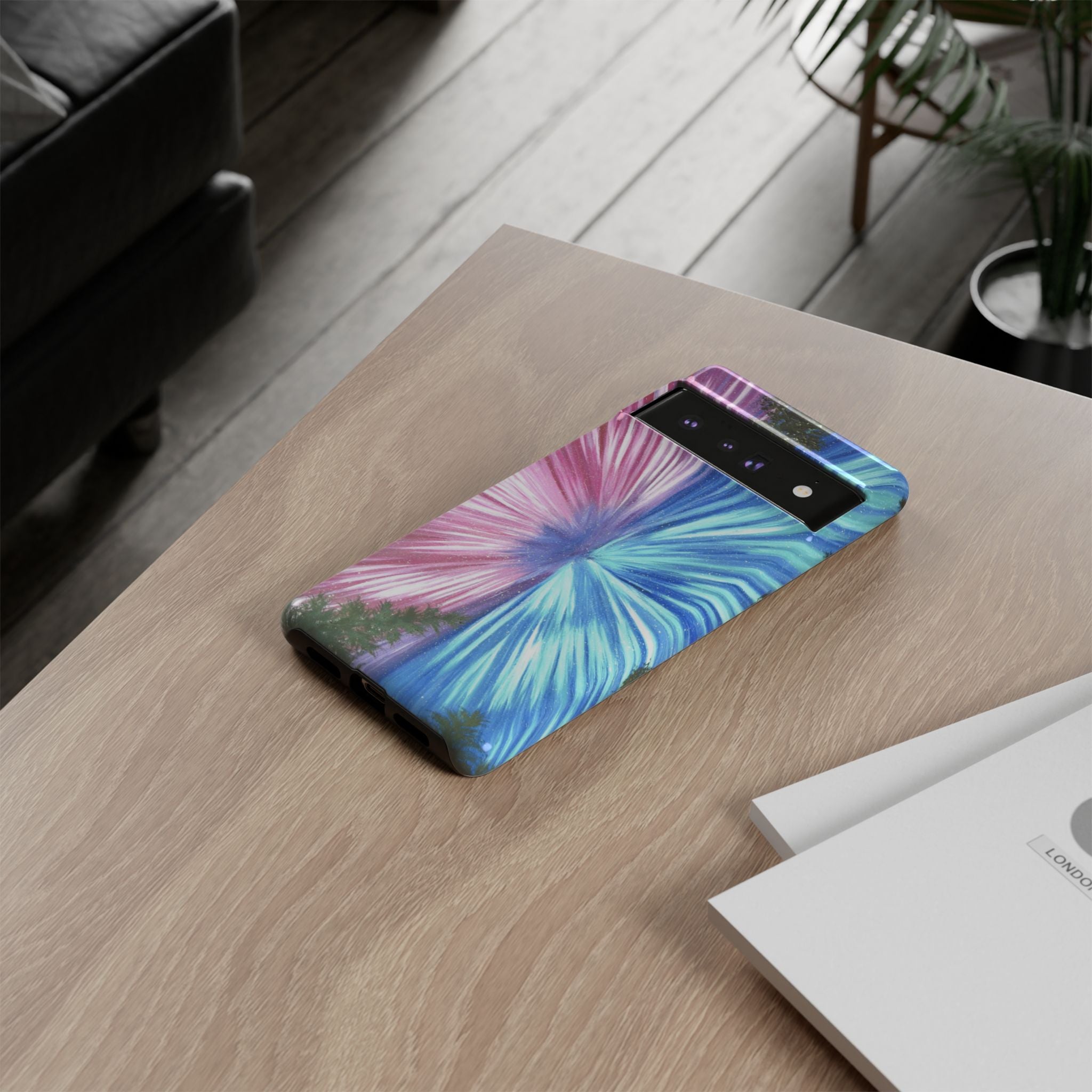 Phone Case — Pink & Blue Burst Tough Protective Case