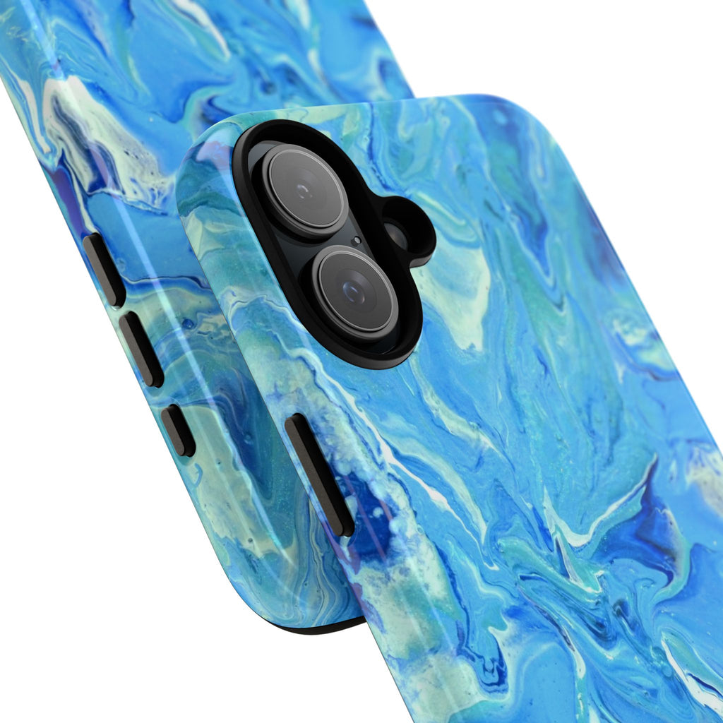 Blue Marble Tough Phone Case — Ocean Swirl Protective iPhone Cover