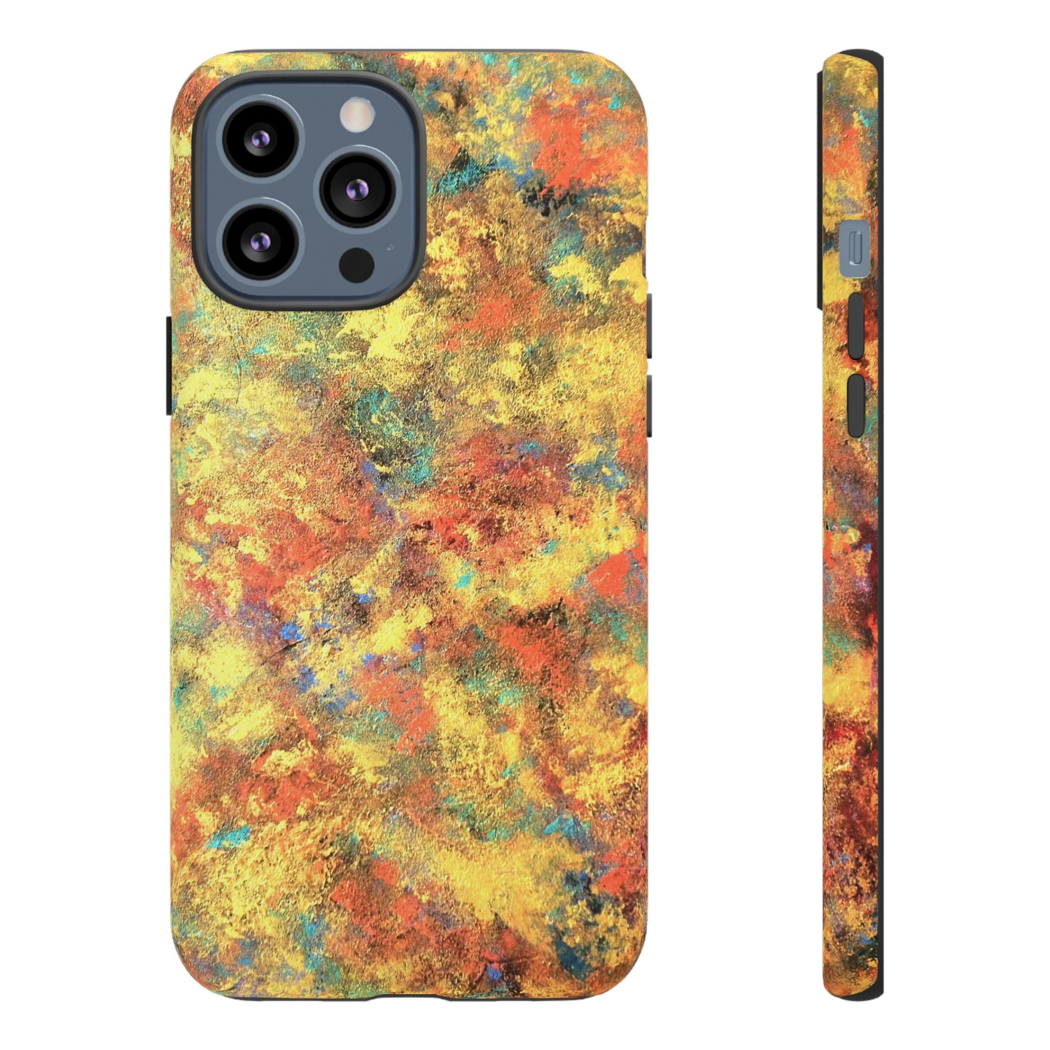 Abstract Autumn Marble Phone Case — Protective iPhone Cover with Warm Fall Colors