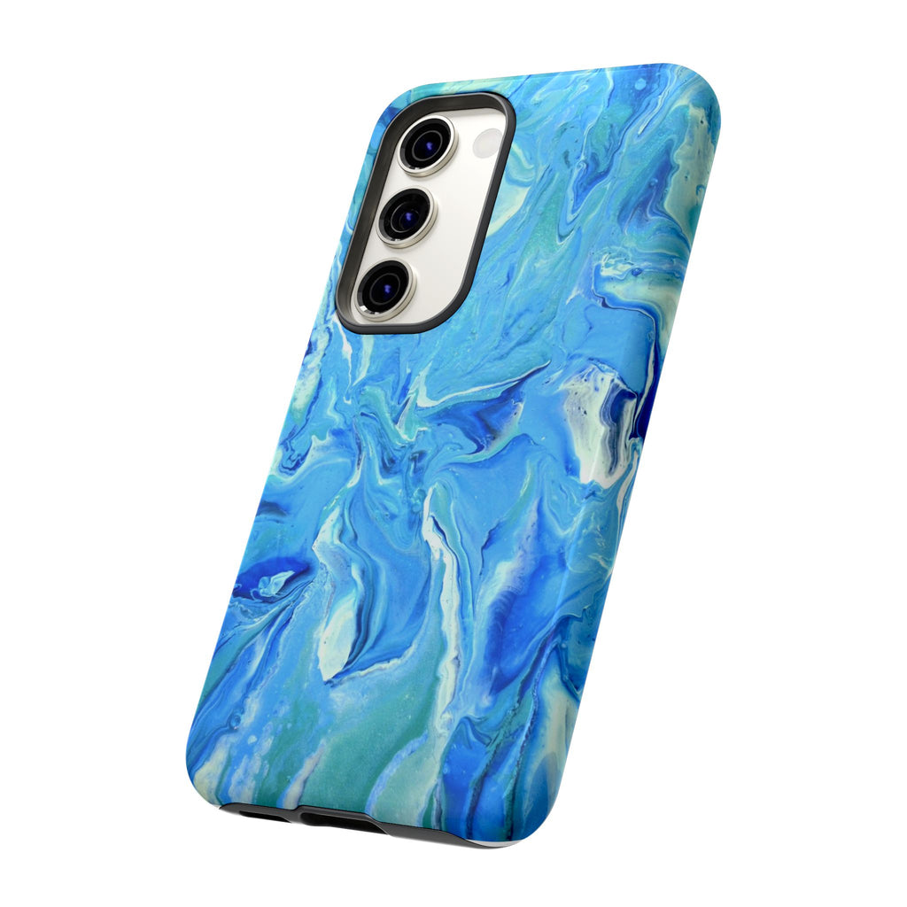 Blue Marble Tough Phone Case — Ocean Swirl Protective iPhone Cover