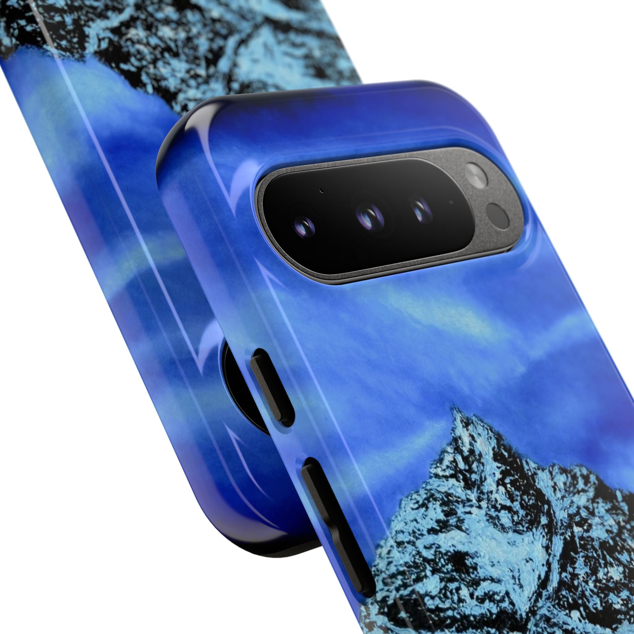 Mountain Peak Blue Tough Phone Case — Rugged Protective iPhone Cover