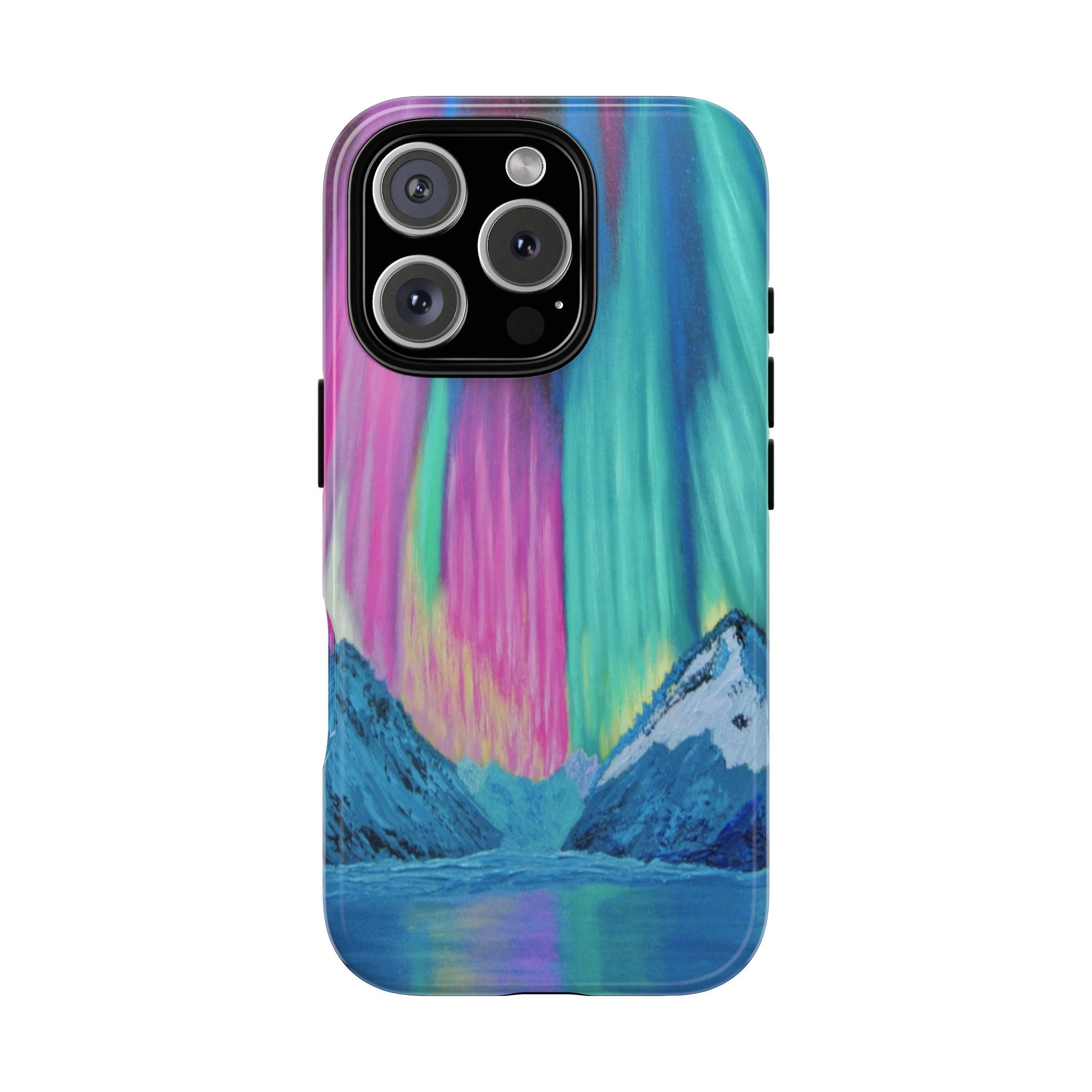 Aurora Mountain Tough Phone Case — Northern Lights Protective iPhone Cover