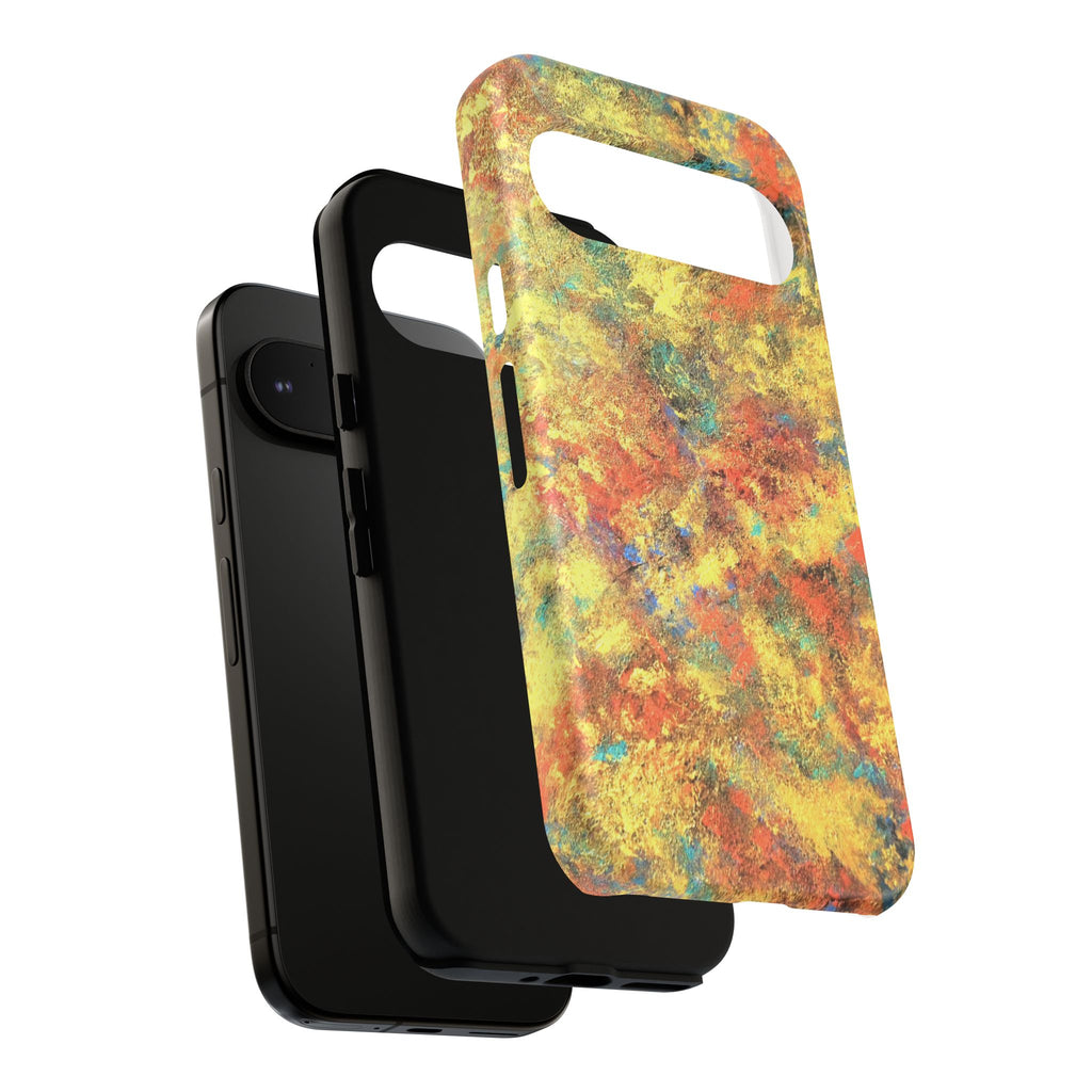 Abstract Autumn Marble Phone Case — Protective iPhone Cover with Warm Fall Colors