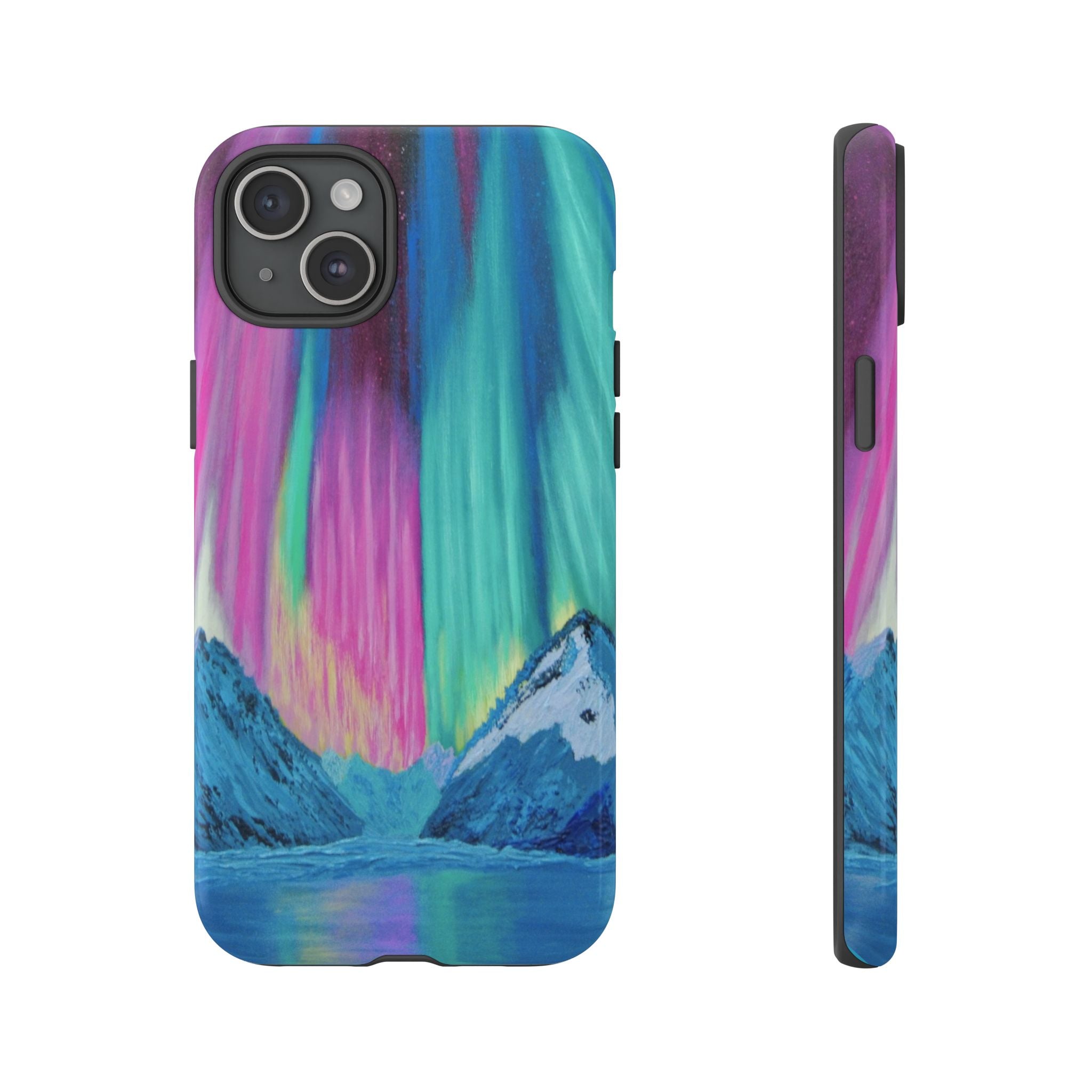 Aurora Mountain Tough Phone Case — Northern Lights Protective iPhone Cover
