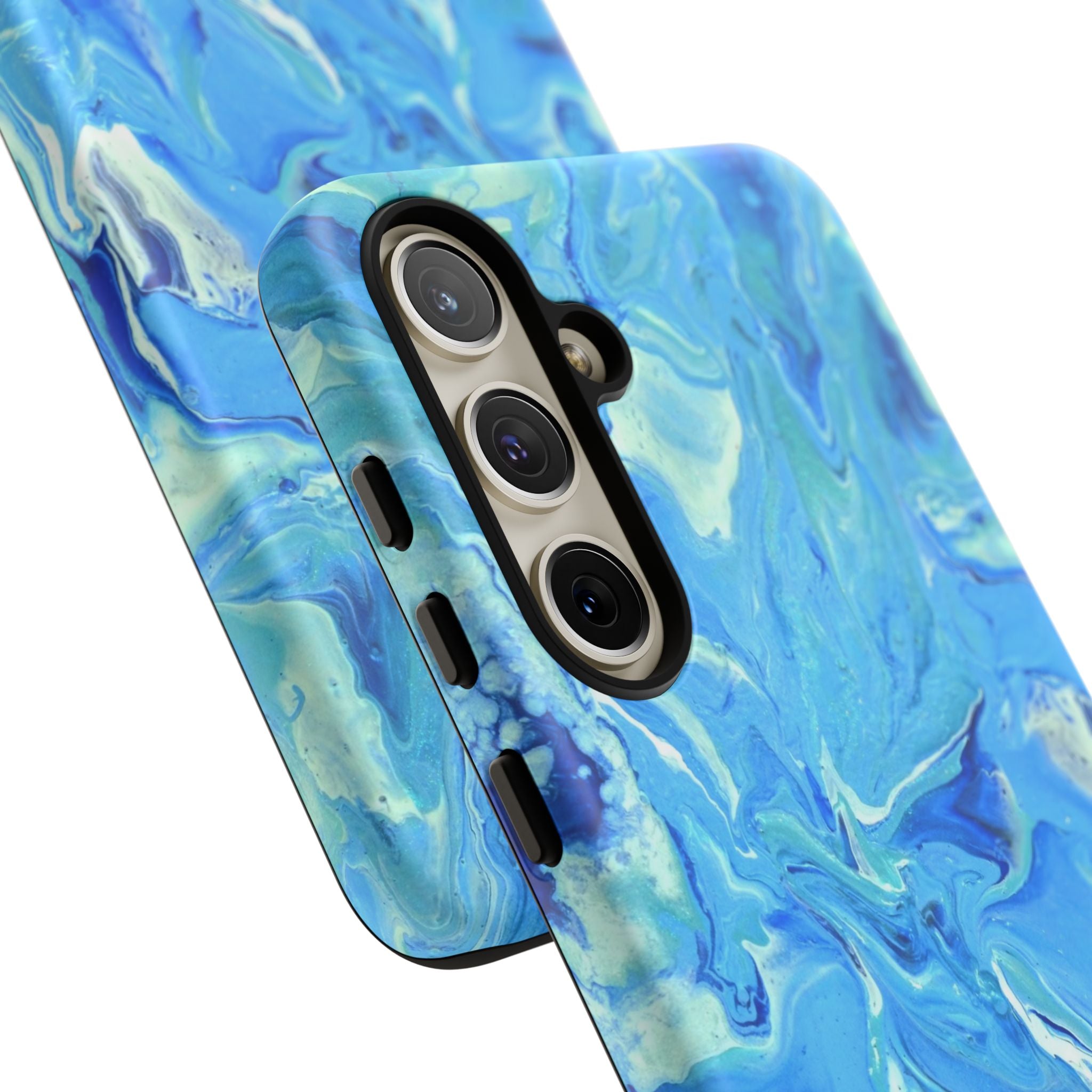 Blue Marble Tough Phone Case — Ocean Swirl Protective iPhone Cover