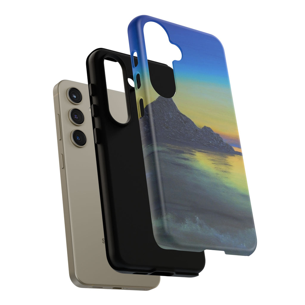 Sunset Cove Phone Case — Durable Protective Tough Case with Tranquil Beach Landscape