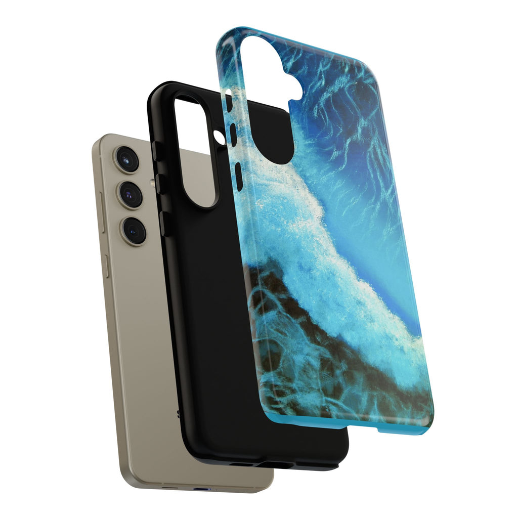 Ocean Wave Tough Phone Case — Blue Sea Water Protective Cover