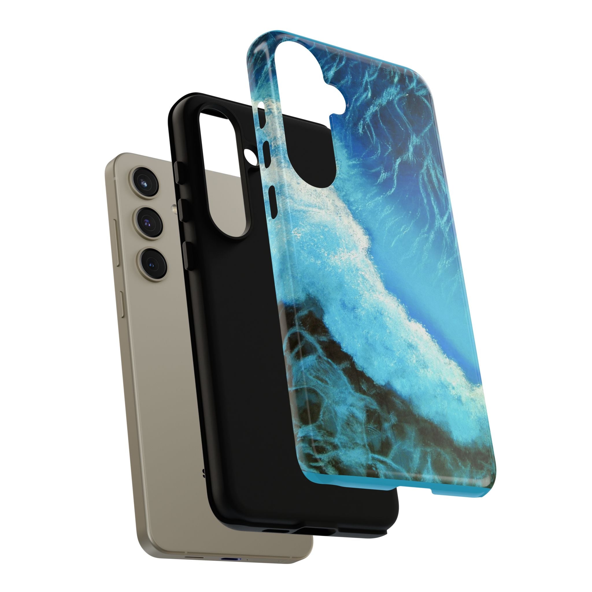 Ocean Wave Tough Phone Case — Blue Sea Water Protective Cover