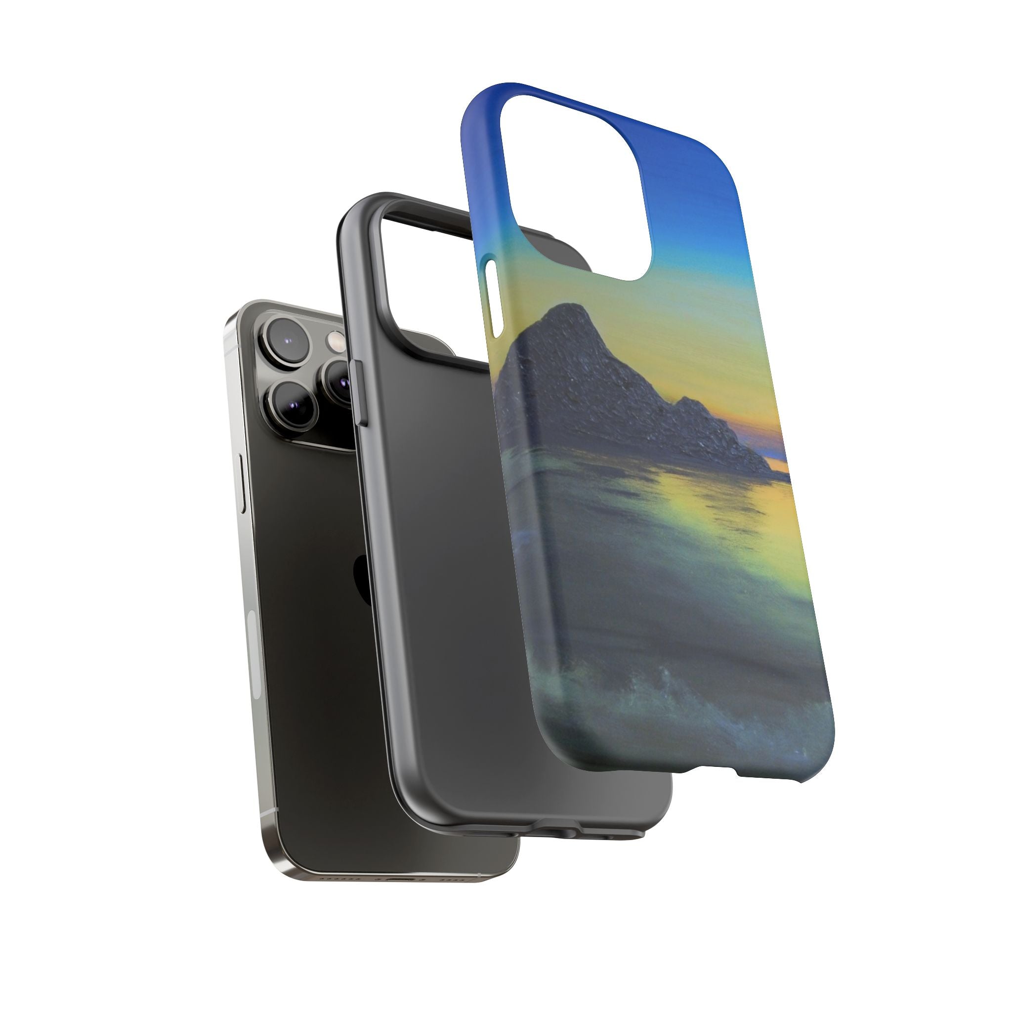 Sunset Cove Phone Case — Durable Protective Tough Case with Tranquil Beach Landscape