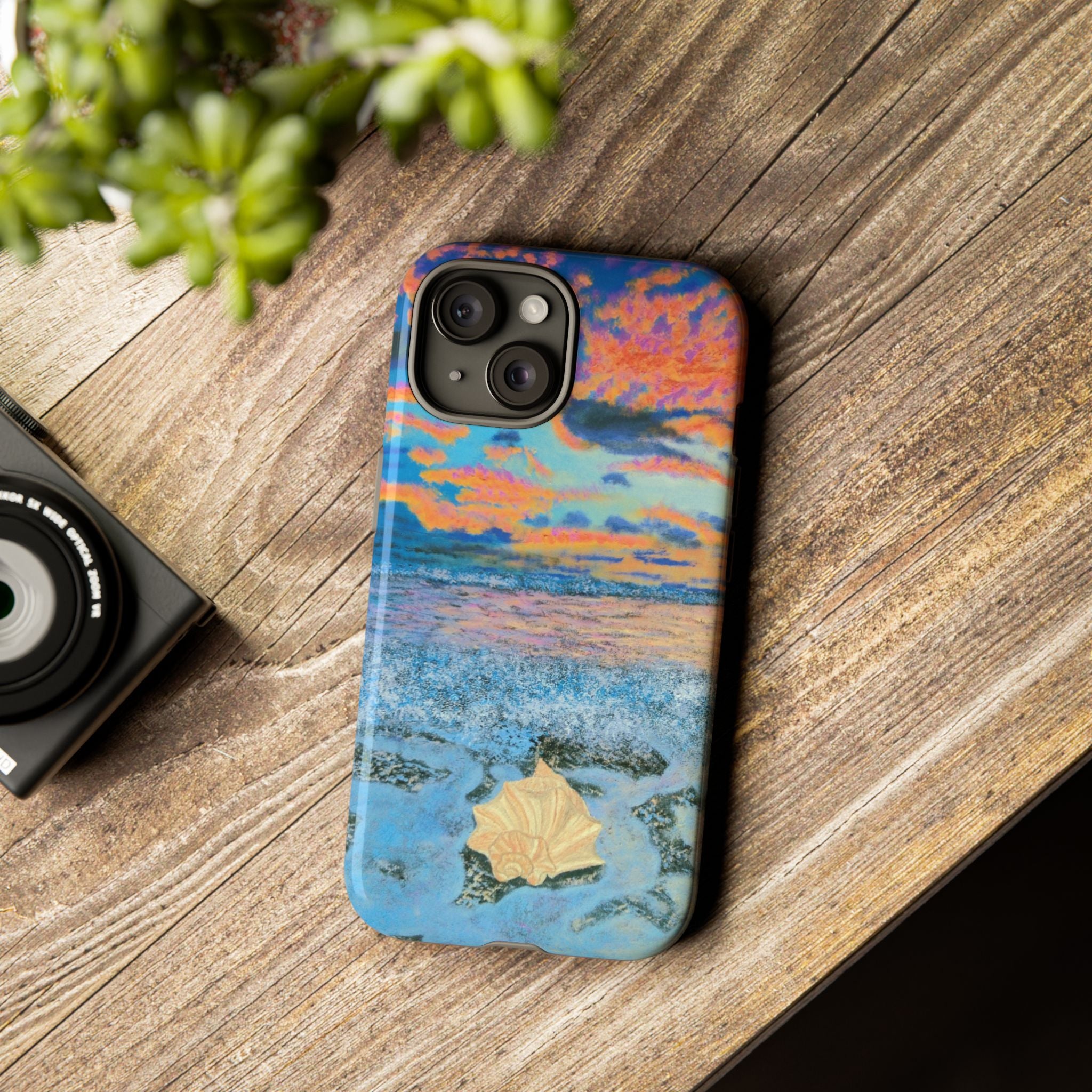Beach Sunset Phone Case — Tropical Ocean Waves Protective iPhone Cover