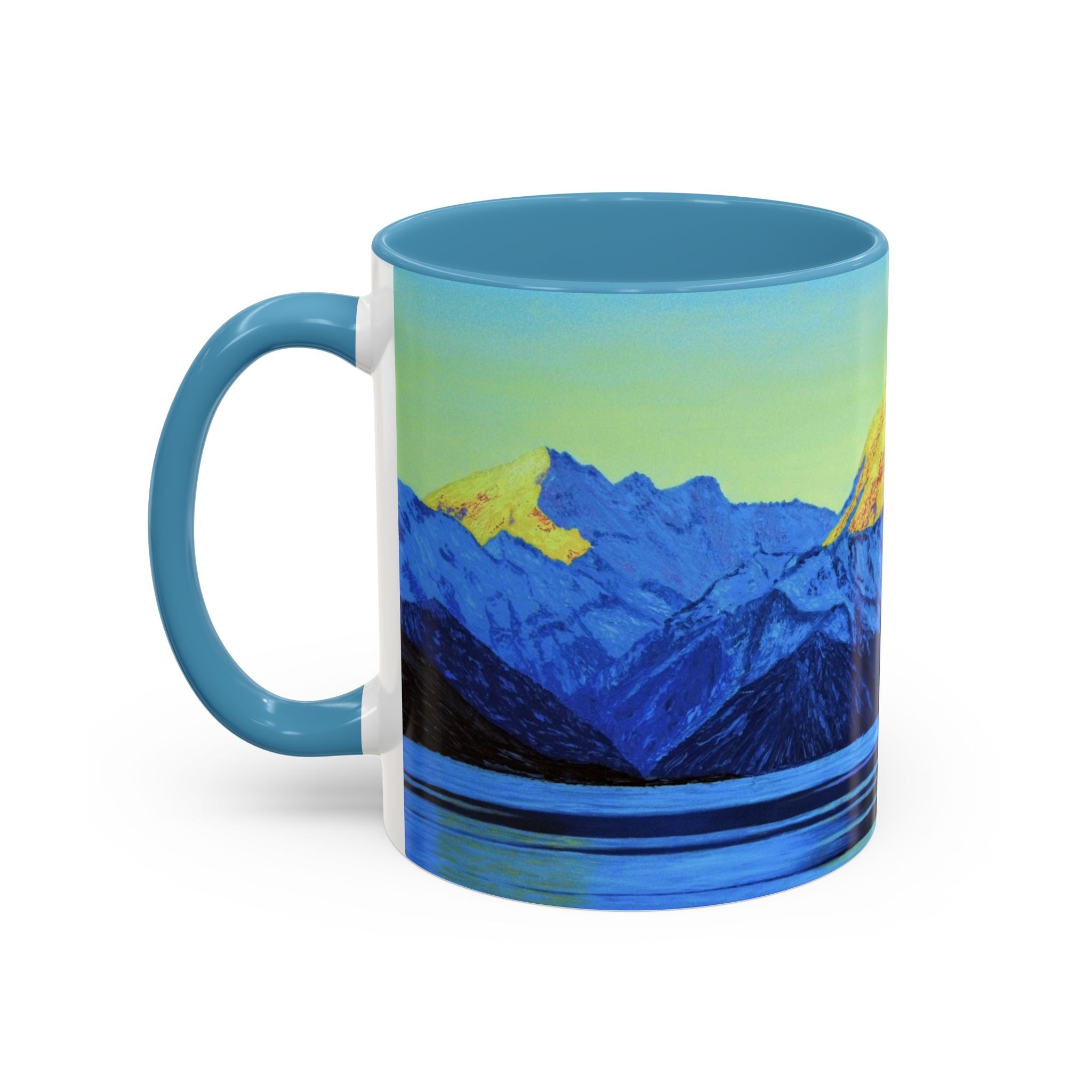 Blue Mountain Accent Coffee Mug – Sunrise Alpine Scenic 11/15oz