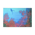 Underwater Diver Canvas Wall Art – Coral Reef Scuba Print