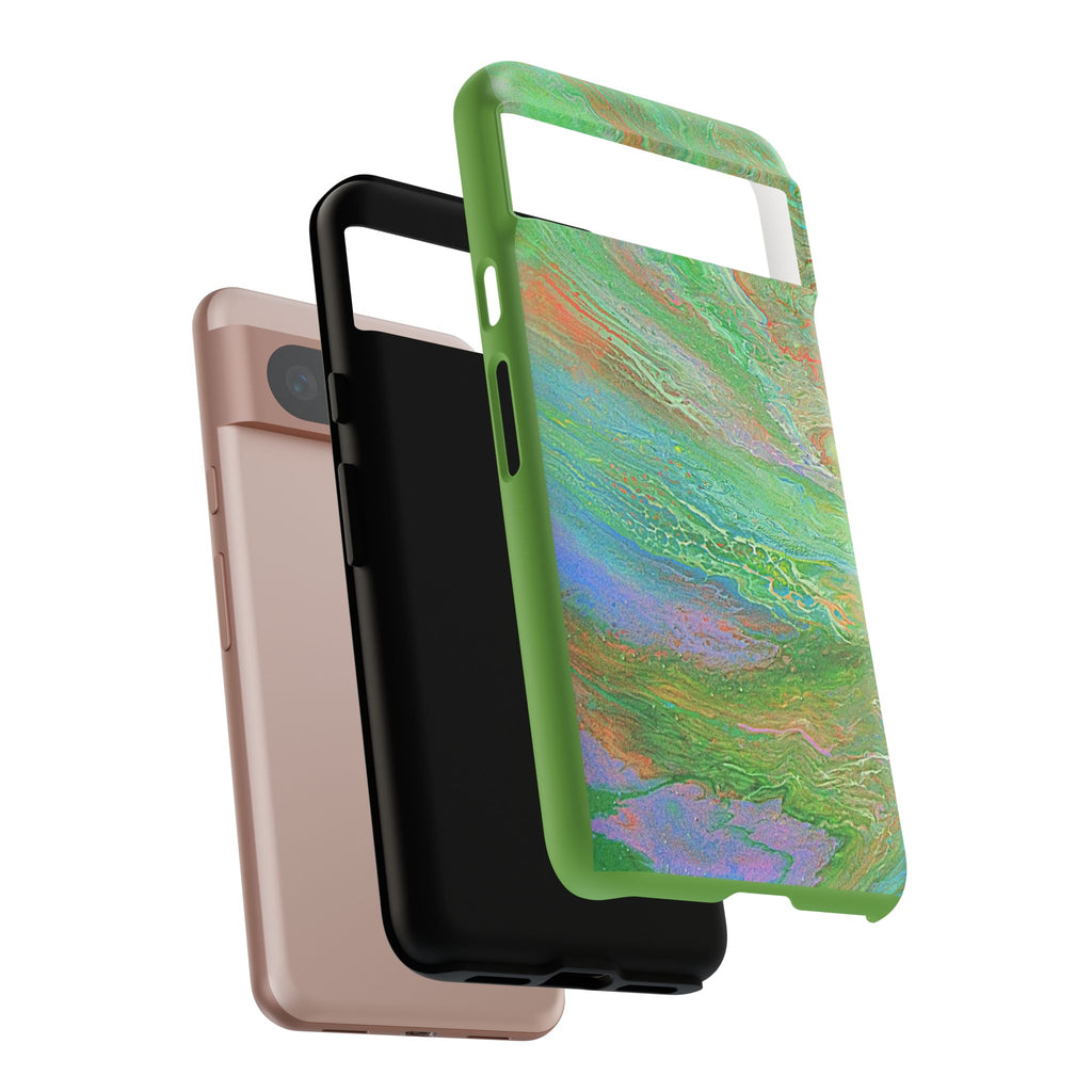 Marbled Green Abstract Phone Case — Protective Tough Case for iPhone