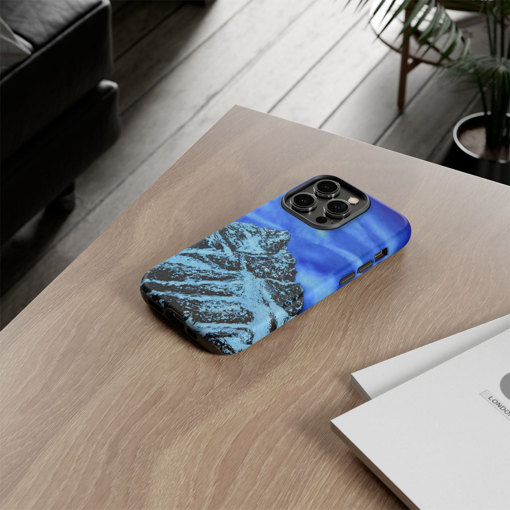 Mountain Peak Blue Tough Phone Case — Rugged Protective iPhone Cover